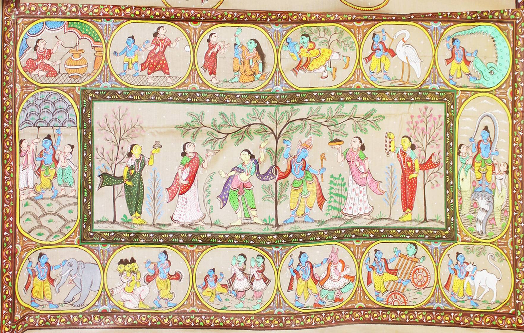 Patachitra uses Saree as canvas for epic tales