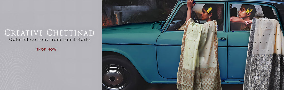 Pure Chettinad Saree in vibrant colors and traditional motifs