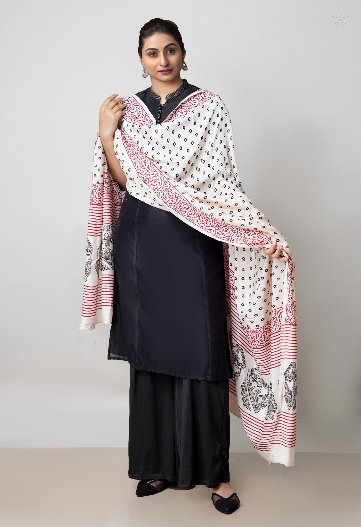 Beige Bagh Printed Chanderi Soft Silk Dupatta–UDS5148