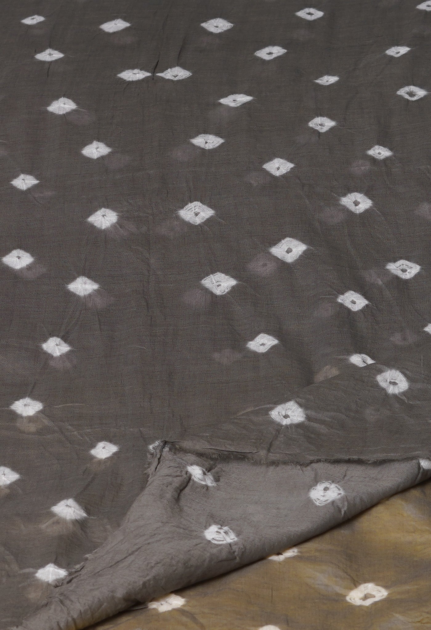 Grey Pure Bandhani Printed Cotton Dupatta-UDS5654