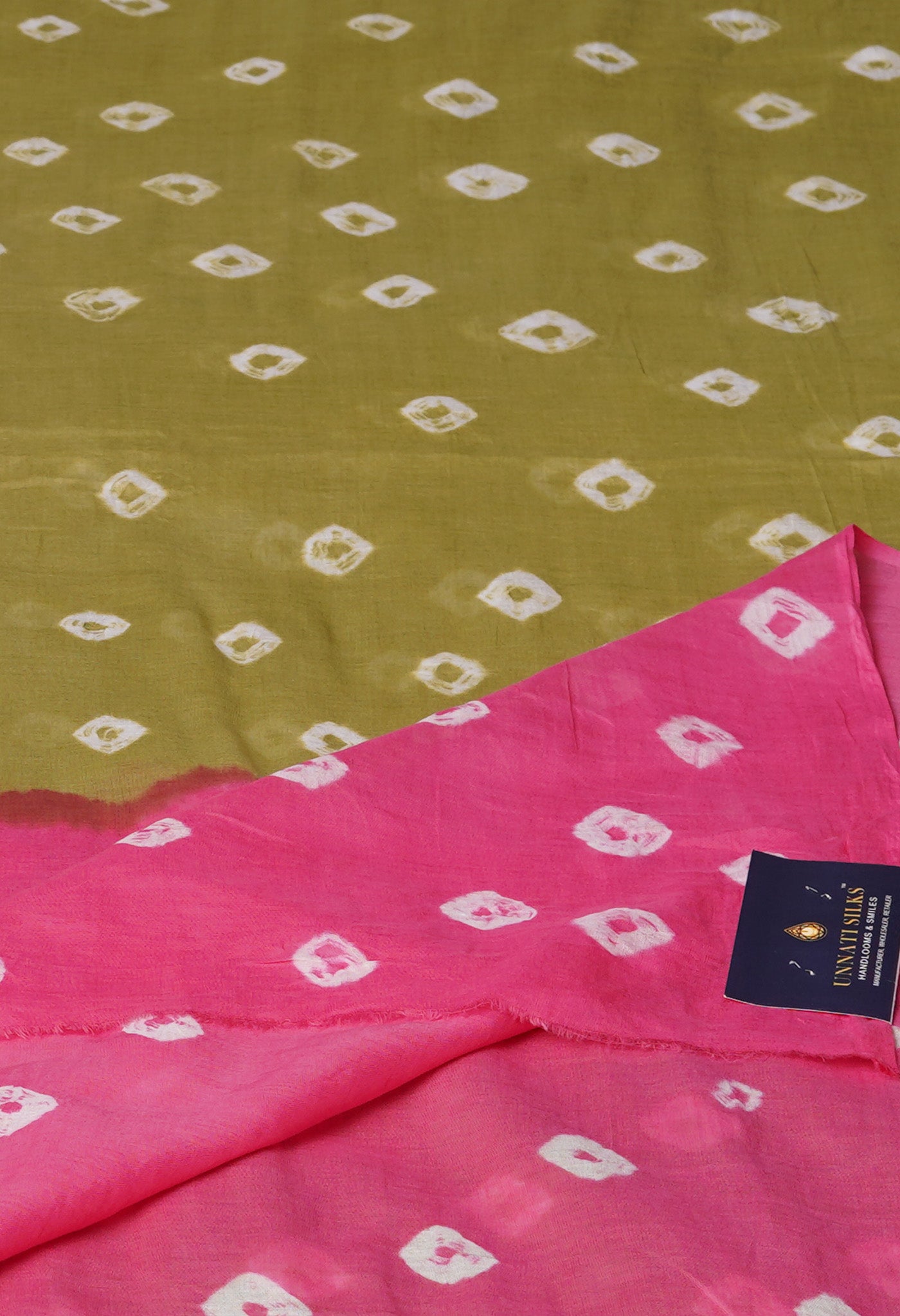 Green Pure Bandhani Printed Cotton Dupatta-UDS5659