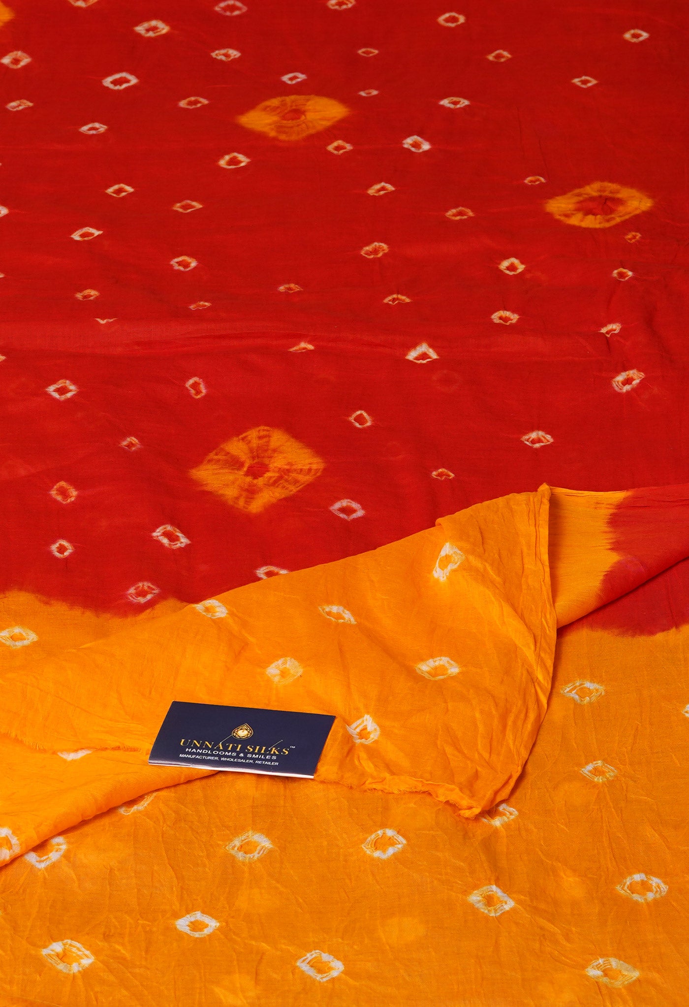 Red Pure Bandhani Printed Cotton Dupatta-UDS5682