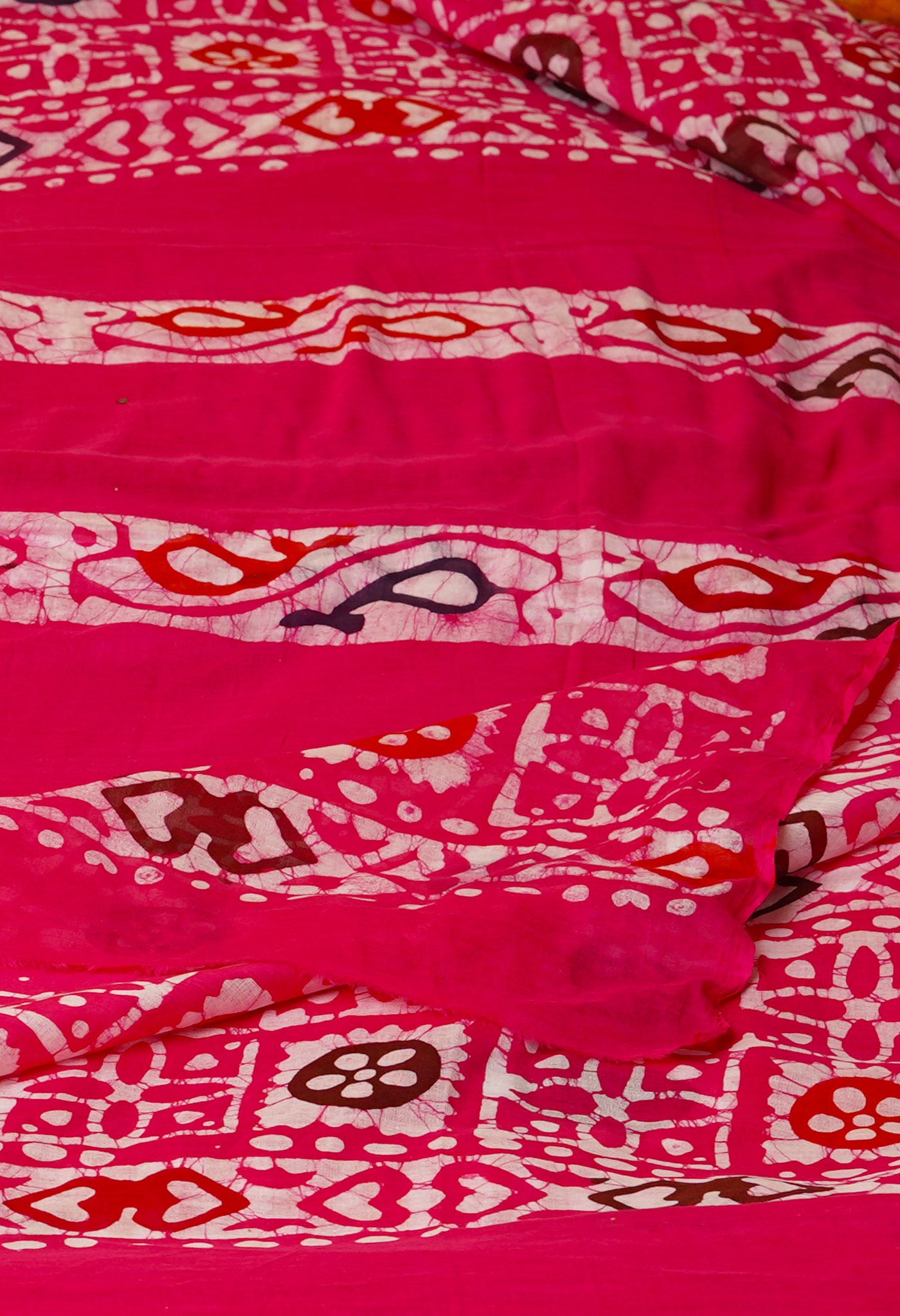 Pink Pure Wax Batik Printed Superfine Mulmul Cotton Dupatta