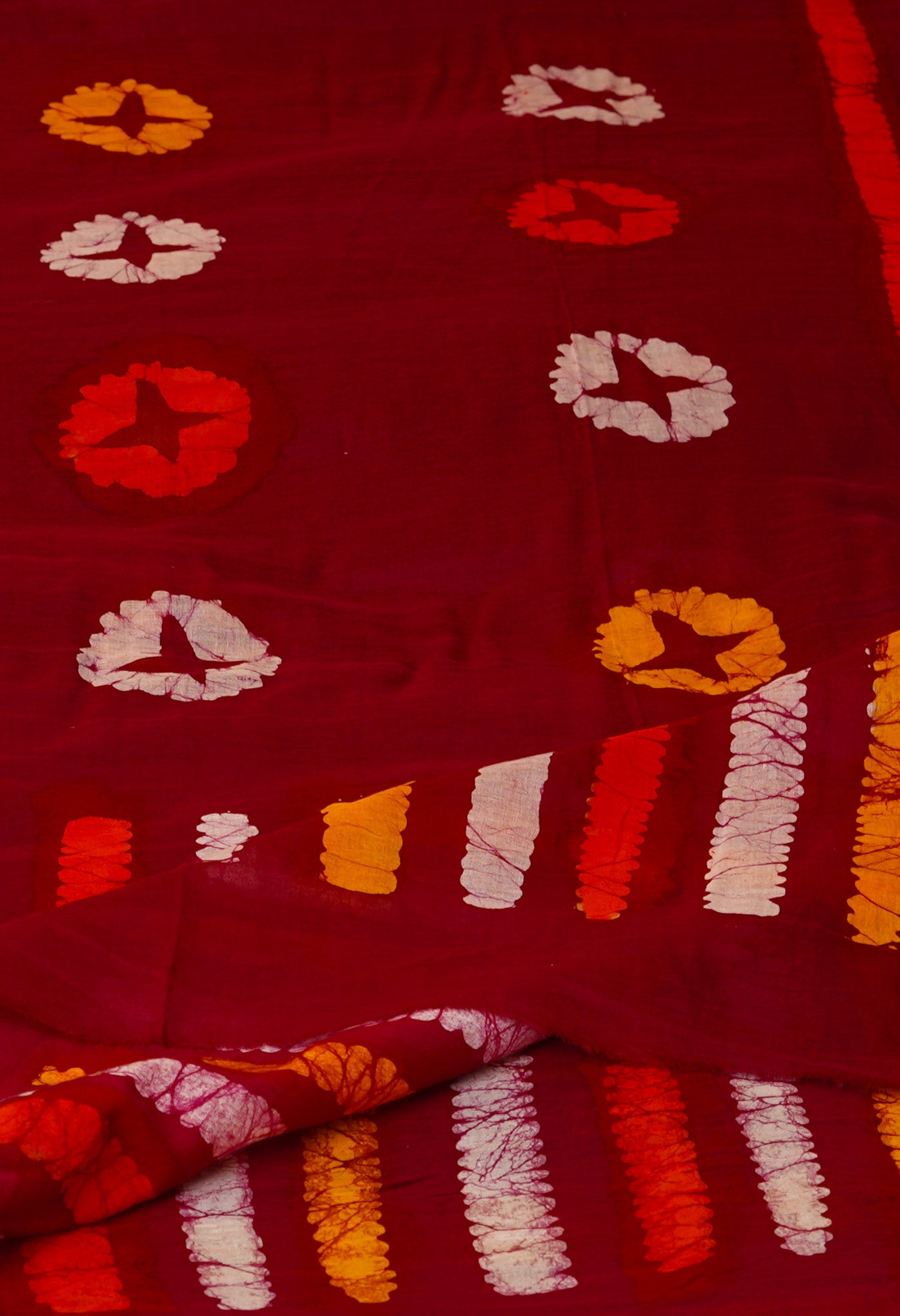 Maroon Pure Wax Batik Printed Superfine Mulmul Cotton Dupatta