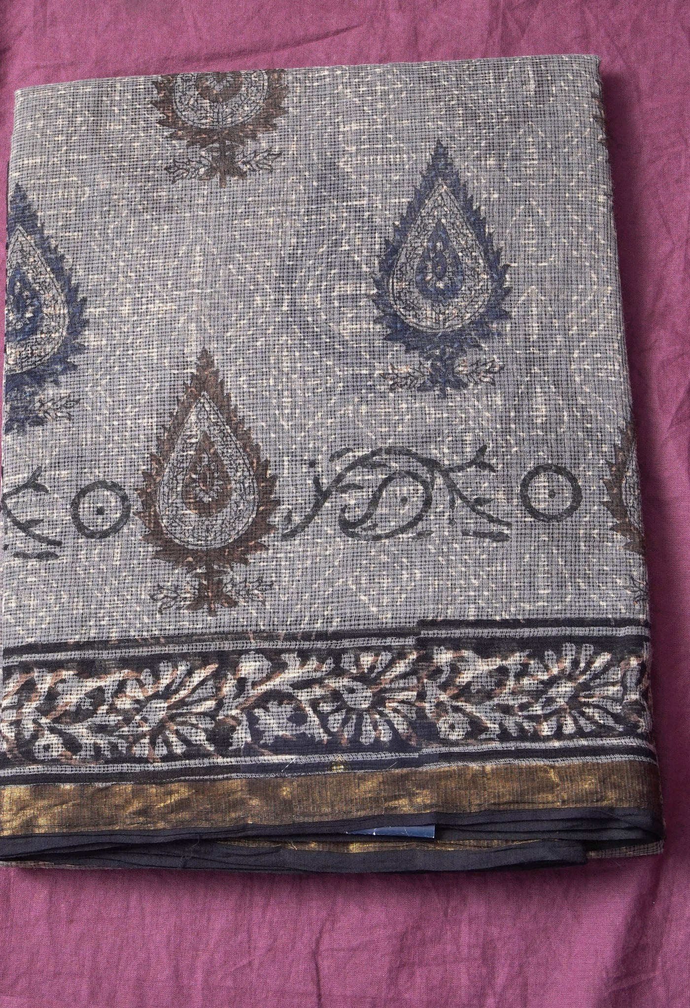 Pure Jaipur Bagru Block Printed Kota Cotton Saree-ULAC0001/71-51