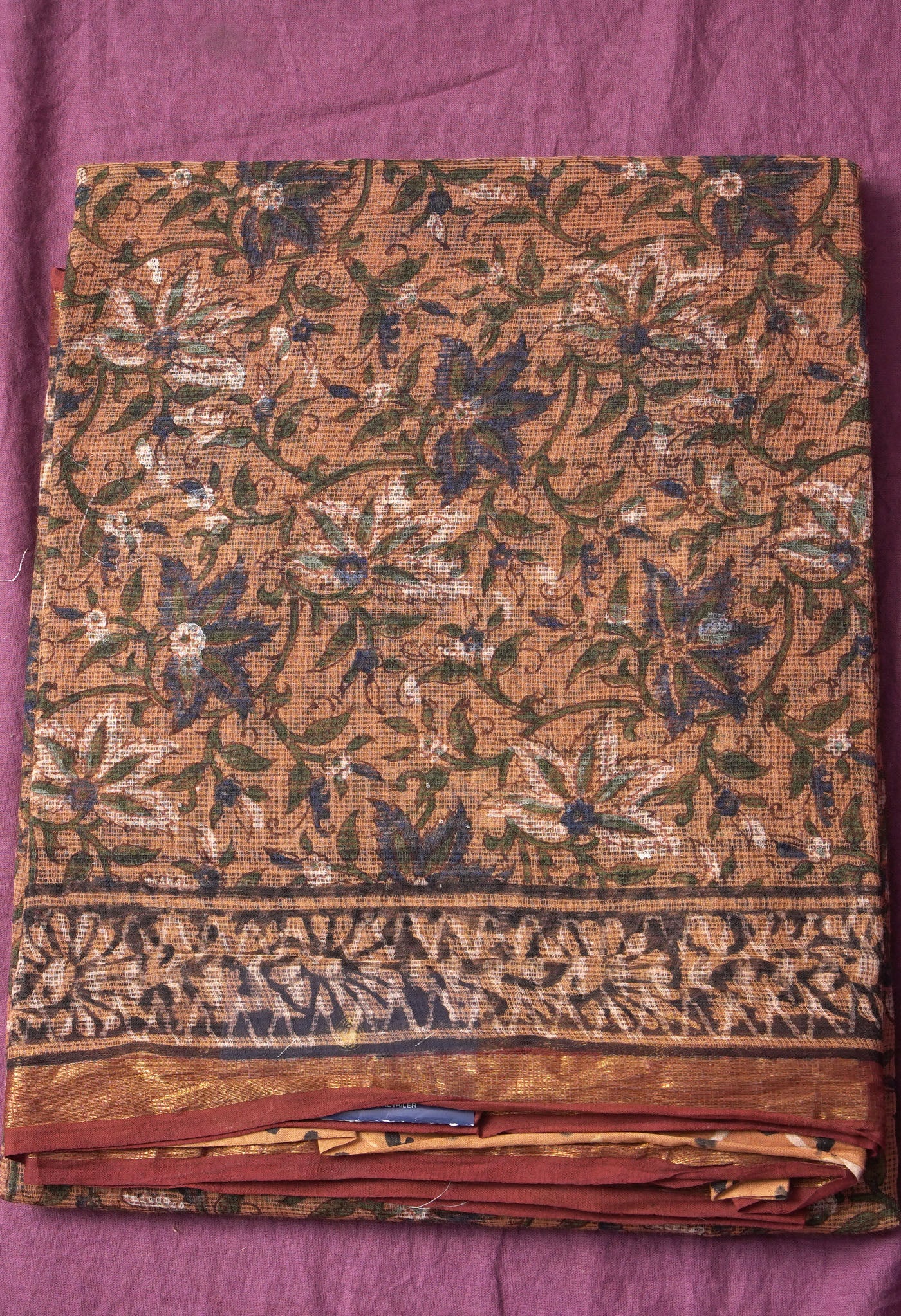 Pure Jaipur Bagru Block Printed Kota Cotton Saree-ULAC0001/71-52