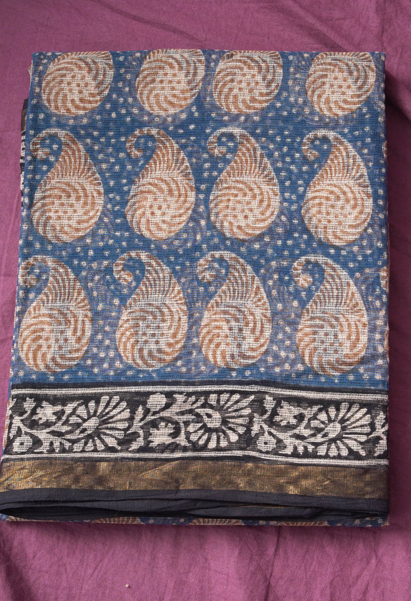 Pure Jaipur Bagru Block Printed Kota Cotton Saree-ULAC0001/71-11