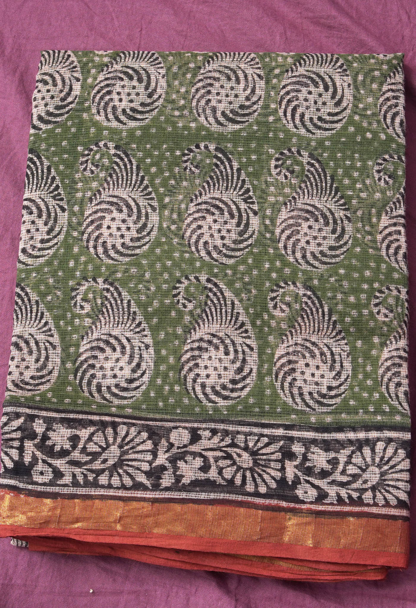 Pure Jaipur Bagru Block Printed Kota Cotton Saree-ULAC0001/71-12