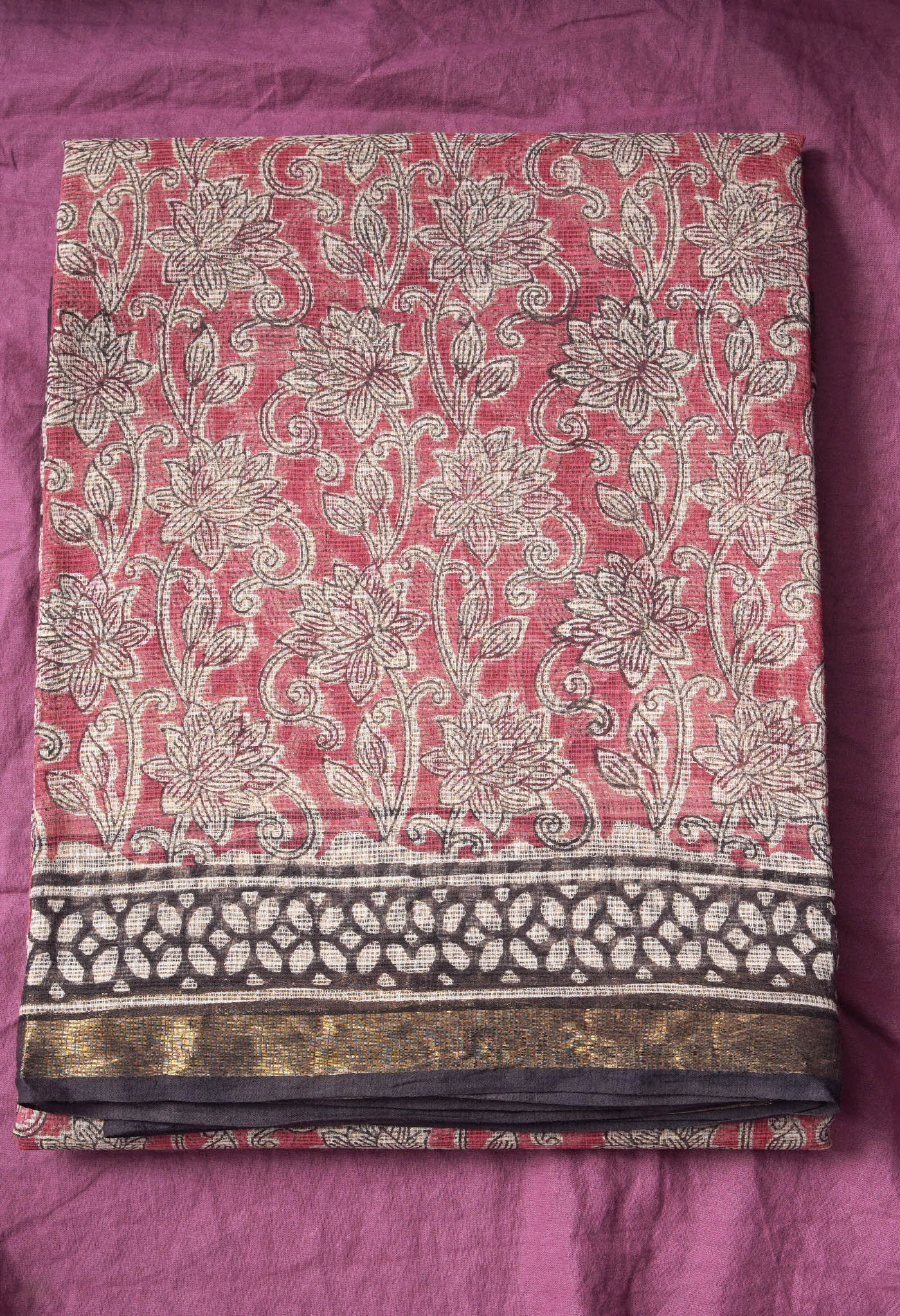 Pure Jaipur Bagru Block Printed Kota Cotton Saree-ULAC0001/71-26