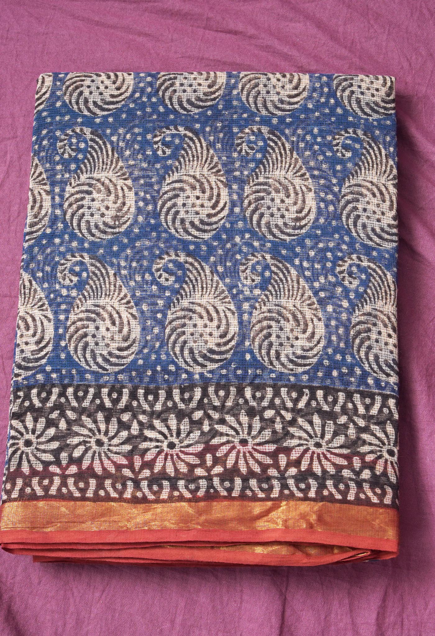 Pure Jaipur Bagru Block Printed Kota Cotton Saree-ULAC0001/71-29