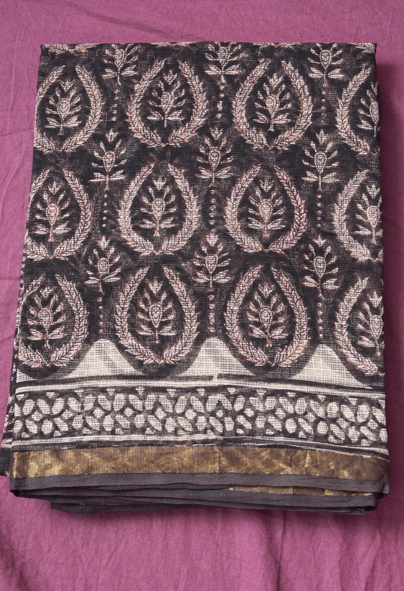 Pure Jaipur Bagru Block Printed Kota Cotton Saree-ULAC0001/71-30