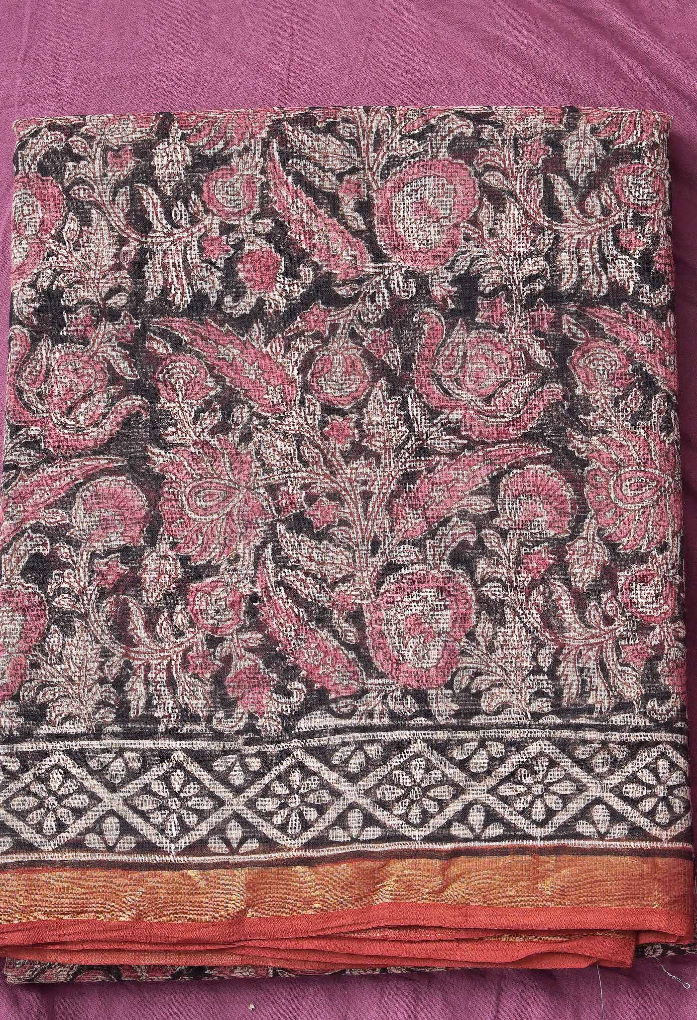 Pure Jaipur Bagru Block Printed Kota Cotton Saree-ULAC0001/71-31