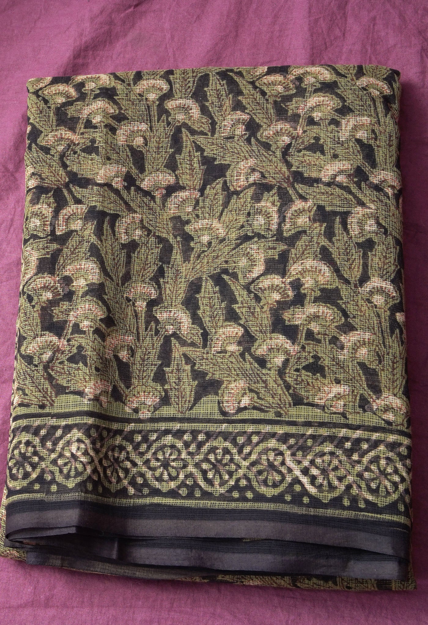 Pure Jaipur Bagru Block Printed Kota Cotton Saree-ULAC0001/71-41