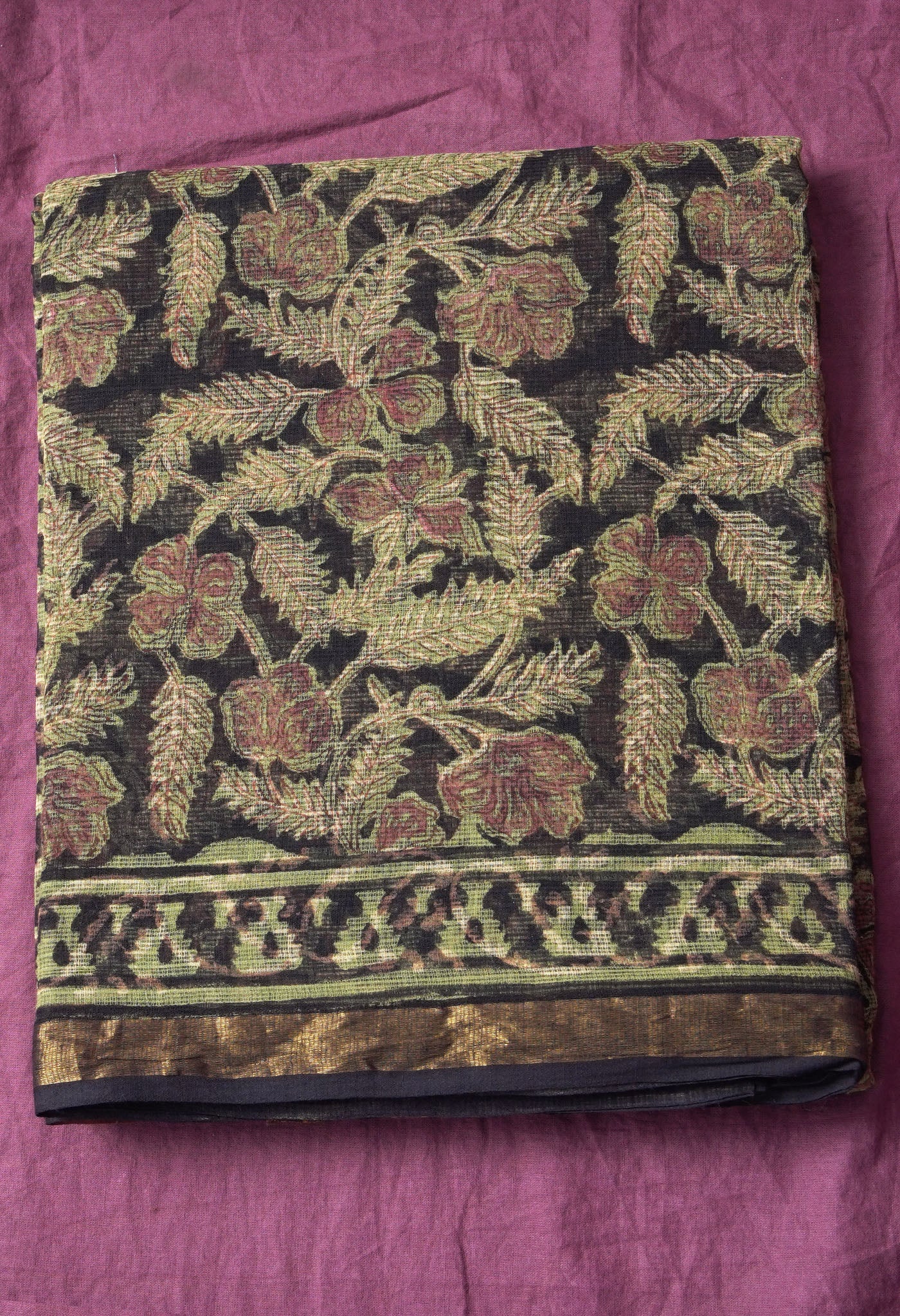 Pure Jaipur Bagru Block Printed Kota Cotton Saree-ULAC0001/71-50