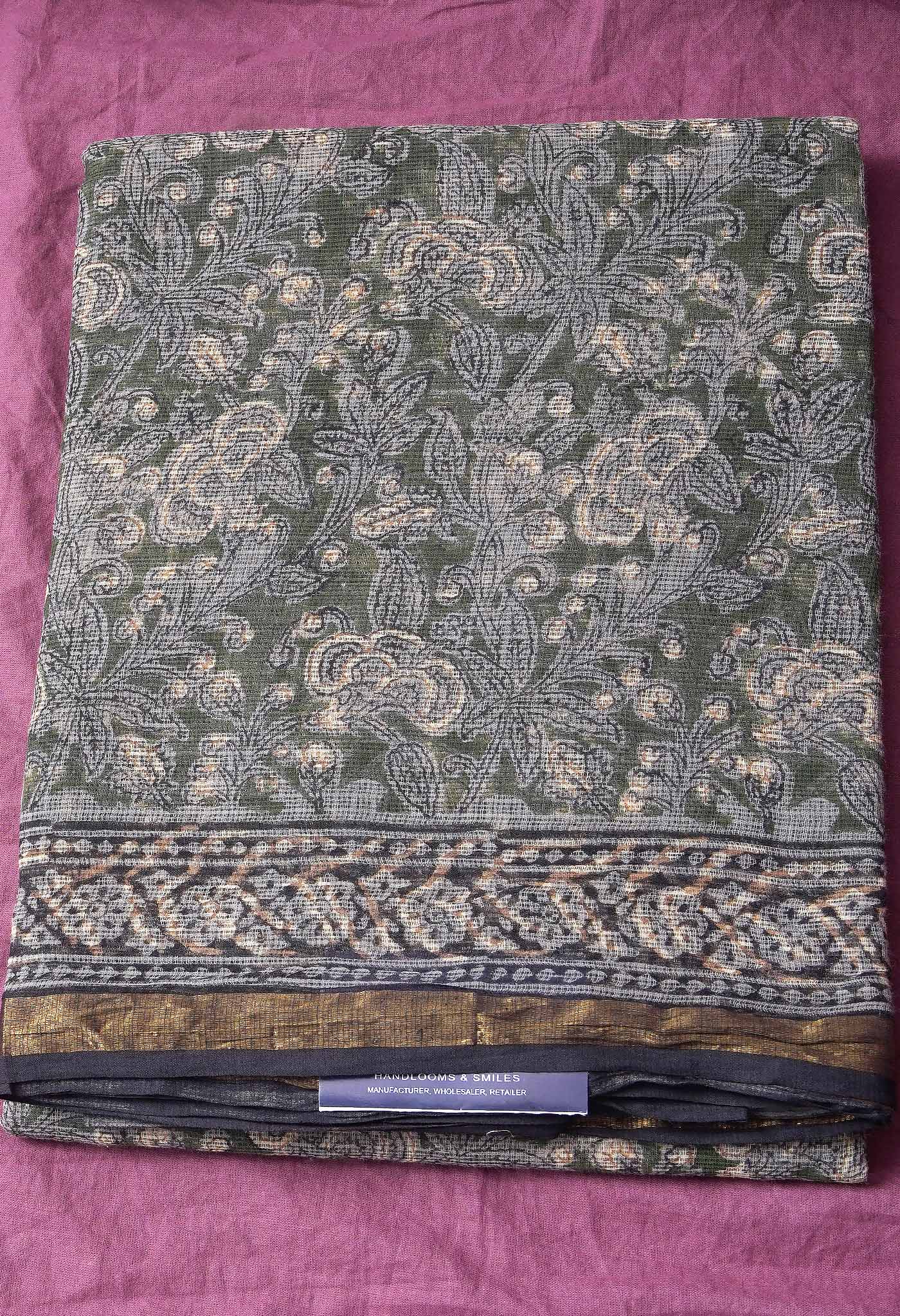 Pure Jaipur Bagru Block Printed Kota Cotton Saree-ULAC0001/71-56