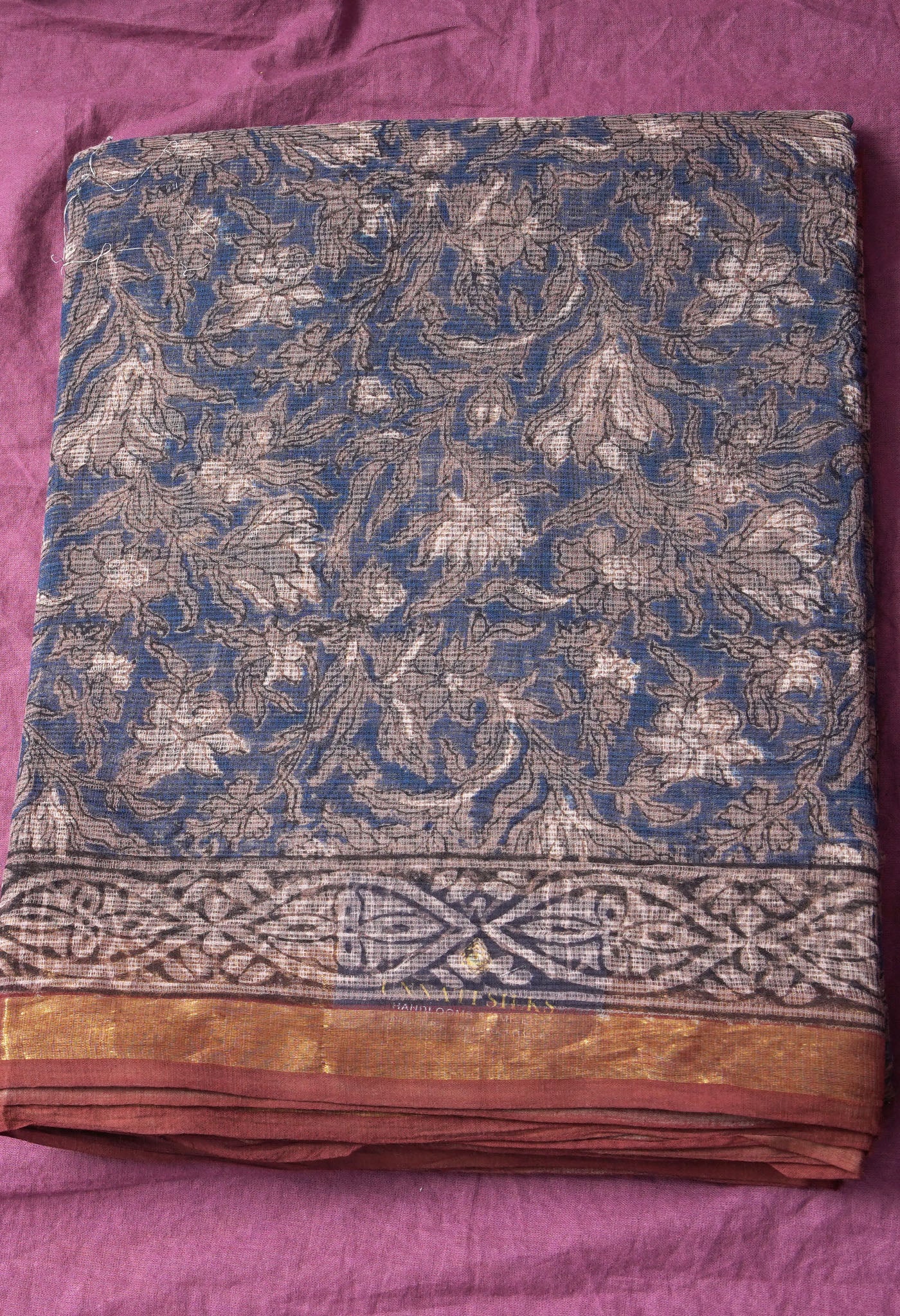 Pure Jaipur Bagru Block Printed Kota Cotton Saree-ULAC0001/71-58