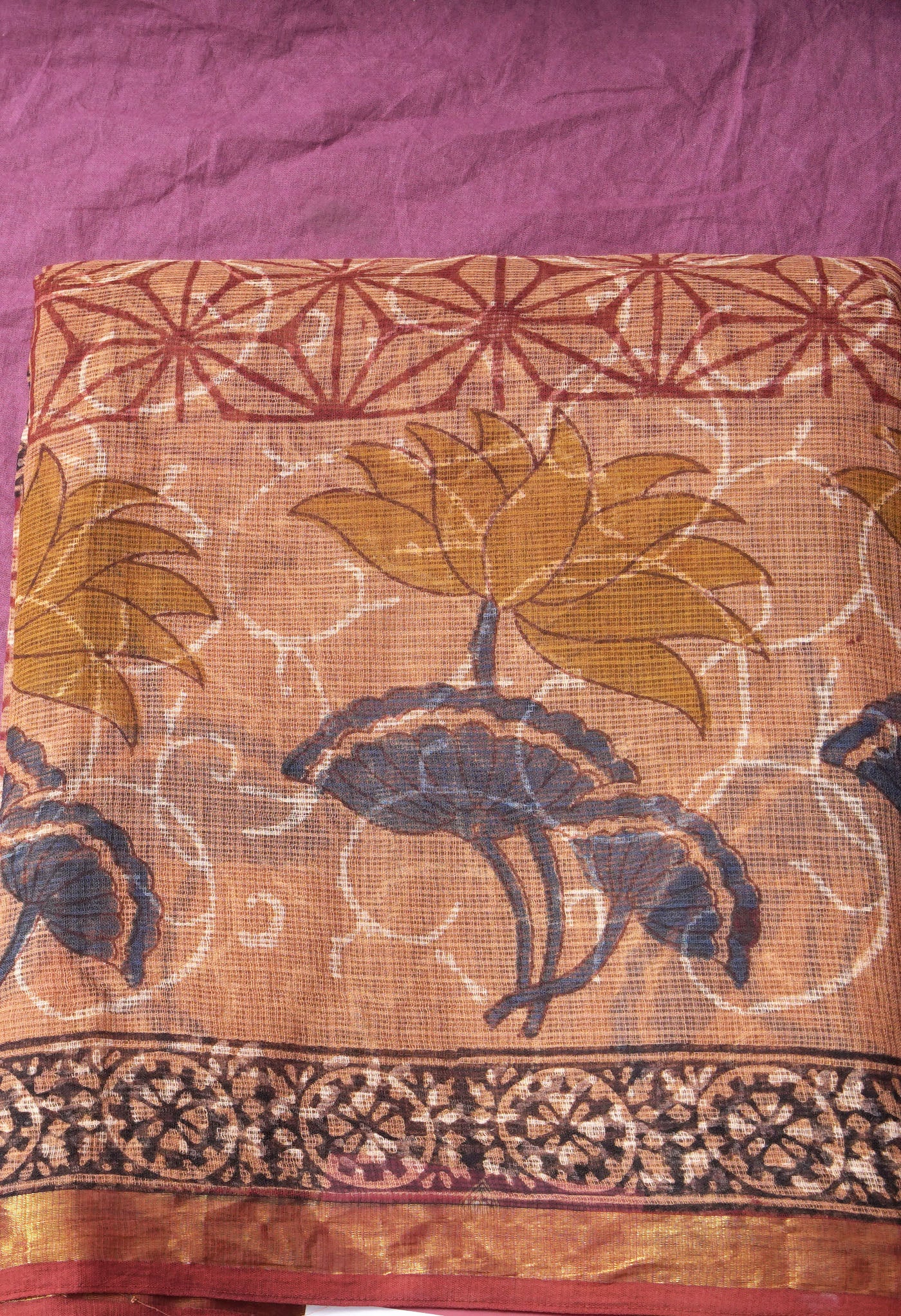 Pure Jaipur Bagru Block Printed Kota Cotton Saree-ULAC0001/71-60