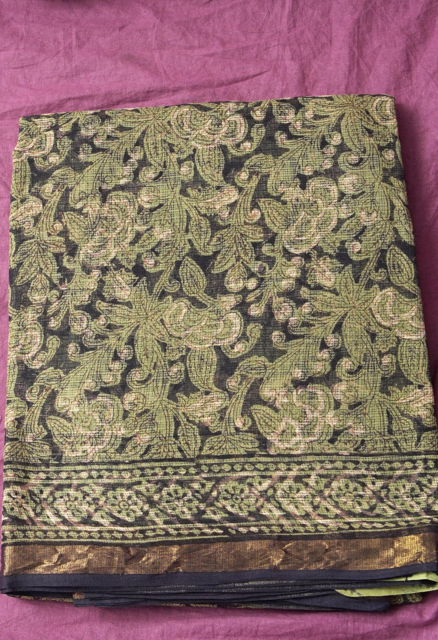 Pure Jaipur Bagru Block Printed Kota Cotton Saree-ULAC0001/71-68
