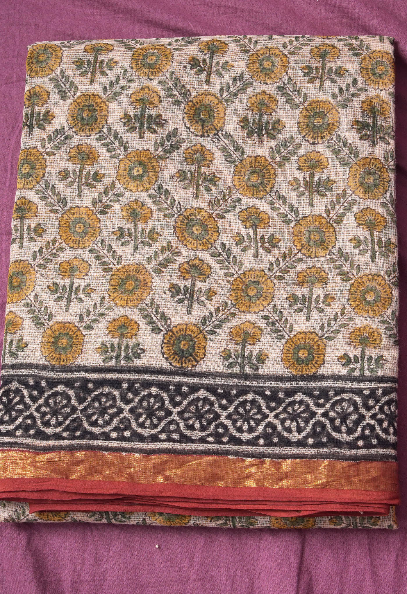 Pure Jaipur Bagru Block Printed Kota Cotton Saree-ULAC0001/71-6