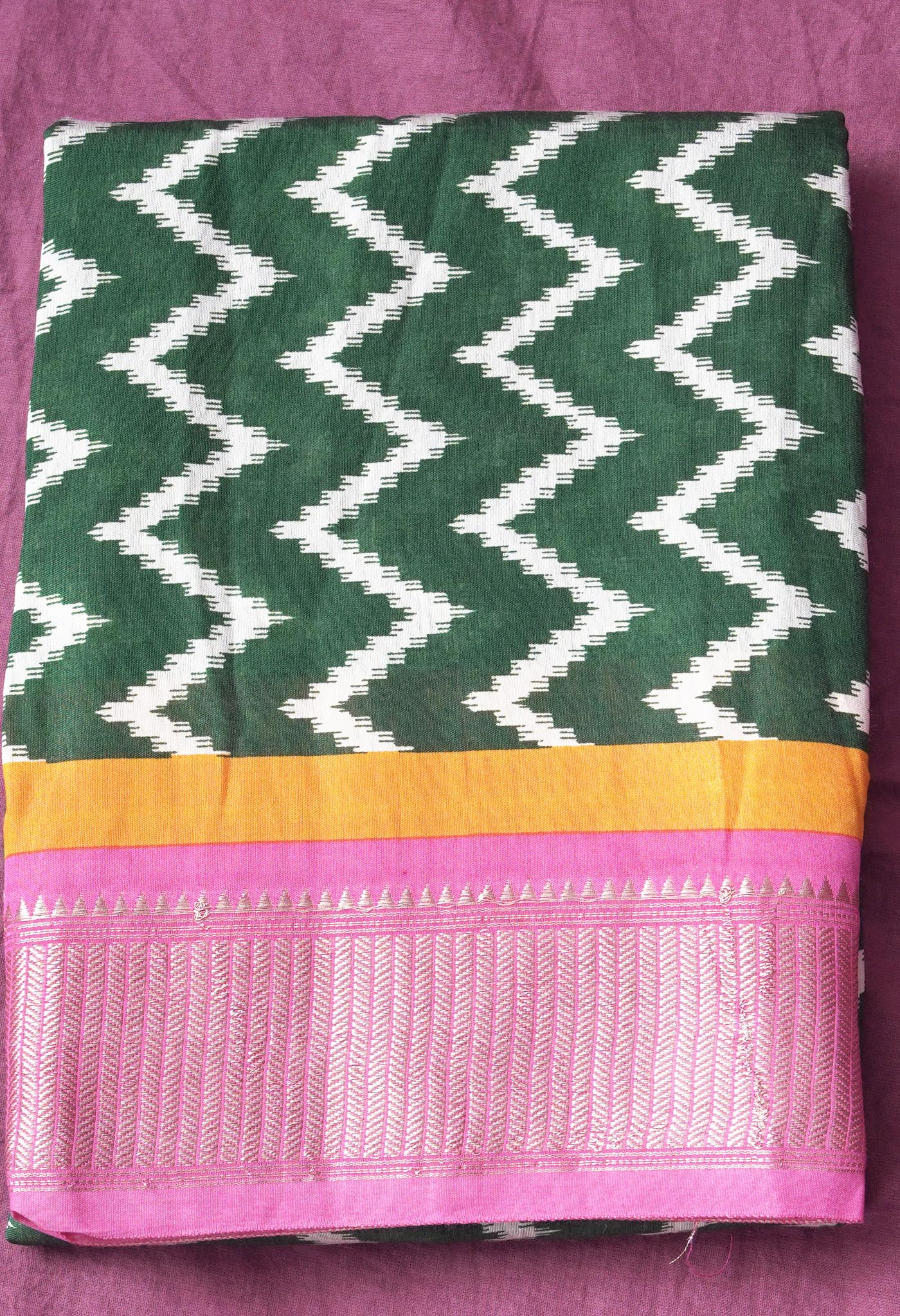 Pure Ikat Printed Chanderi Silk Saree-ULAC0002/16-1
