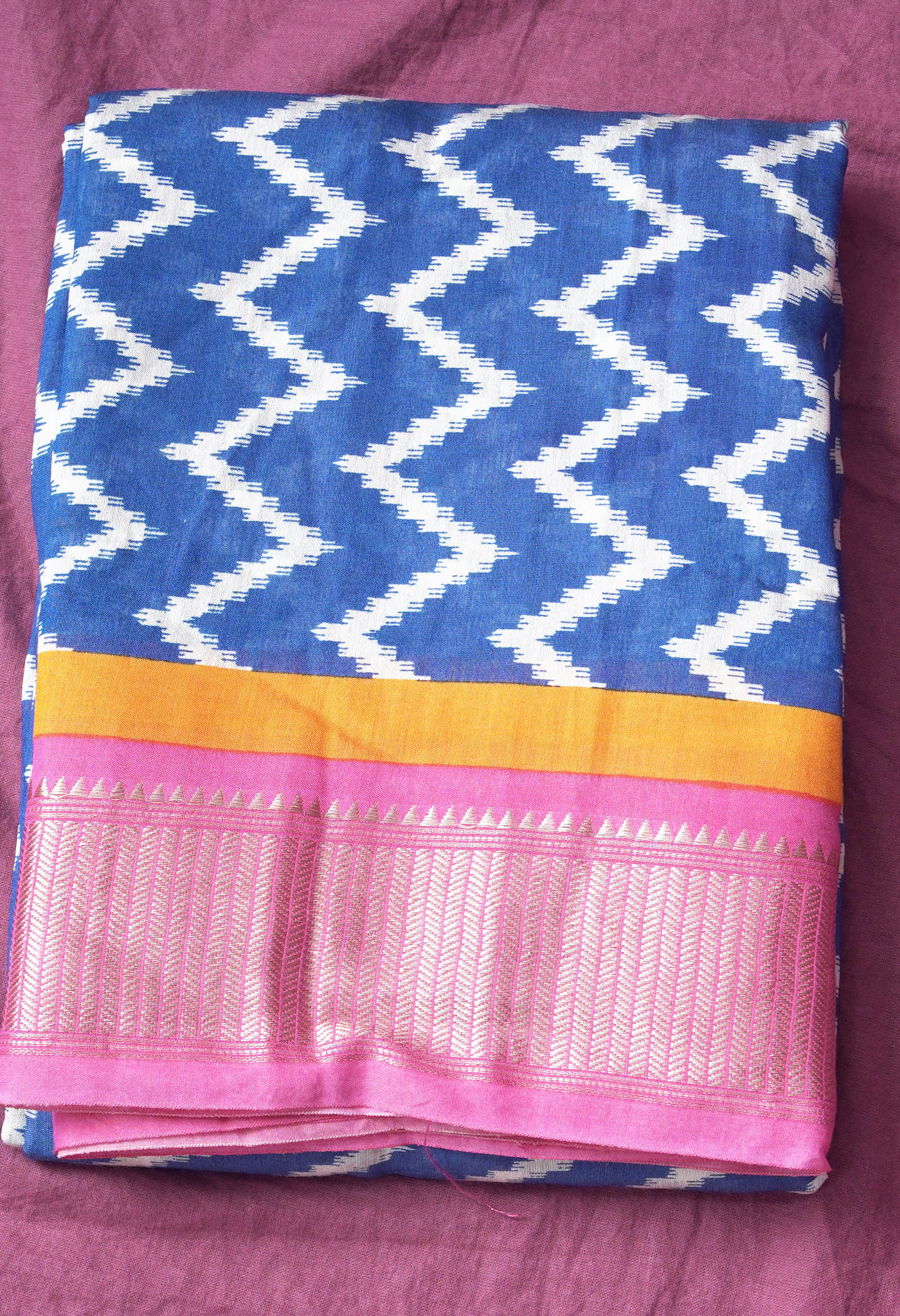 Pure Ikat Printed Chanderi Silk Saree-ULAC0002/16-8