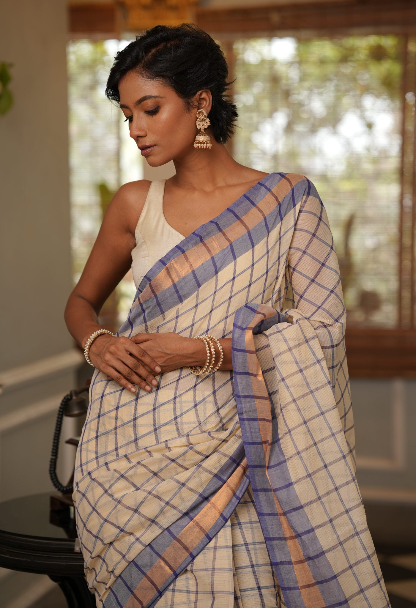 Multi Pure Handloom Mangalagiri Cotton Saree-UNM70949