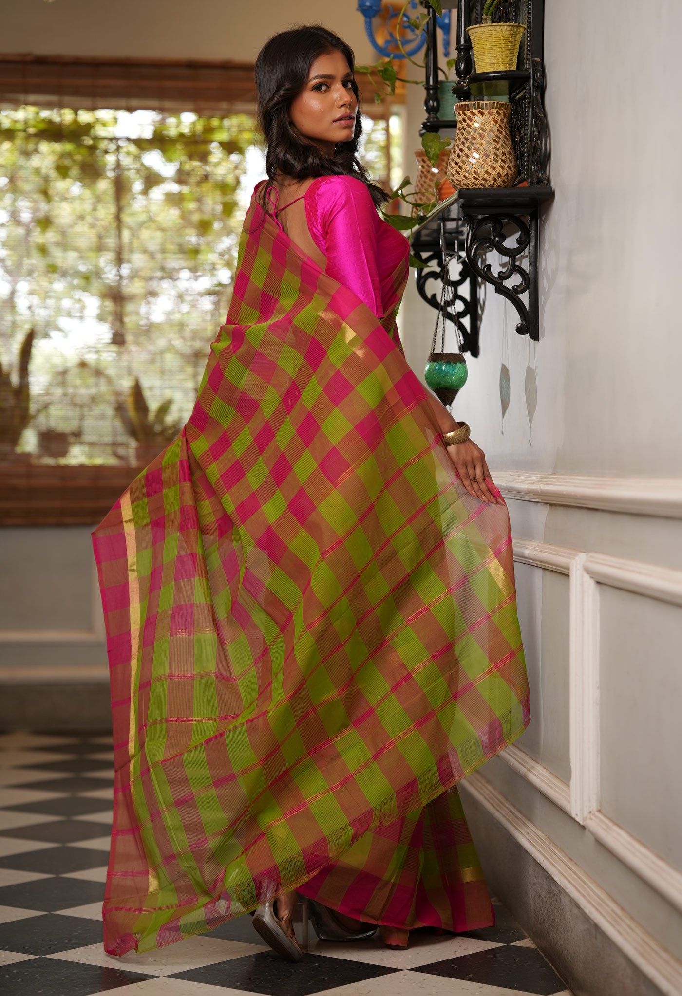 Multi Pure Handloom Mangalagiri Cotton Saree-UNM70951