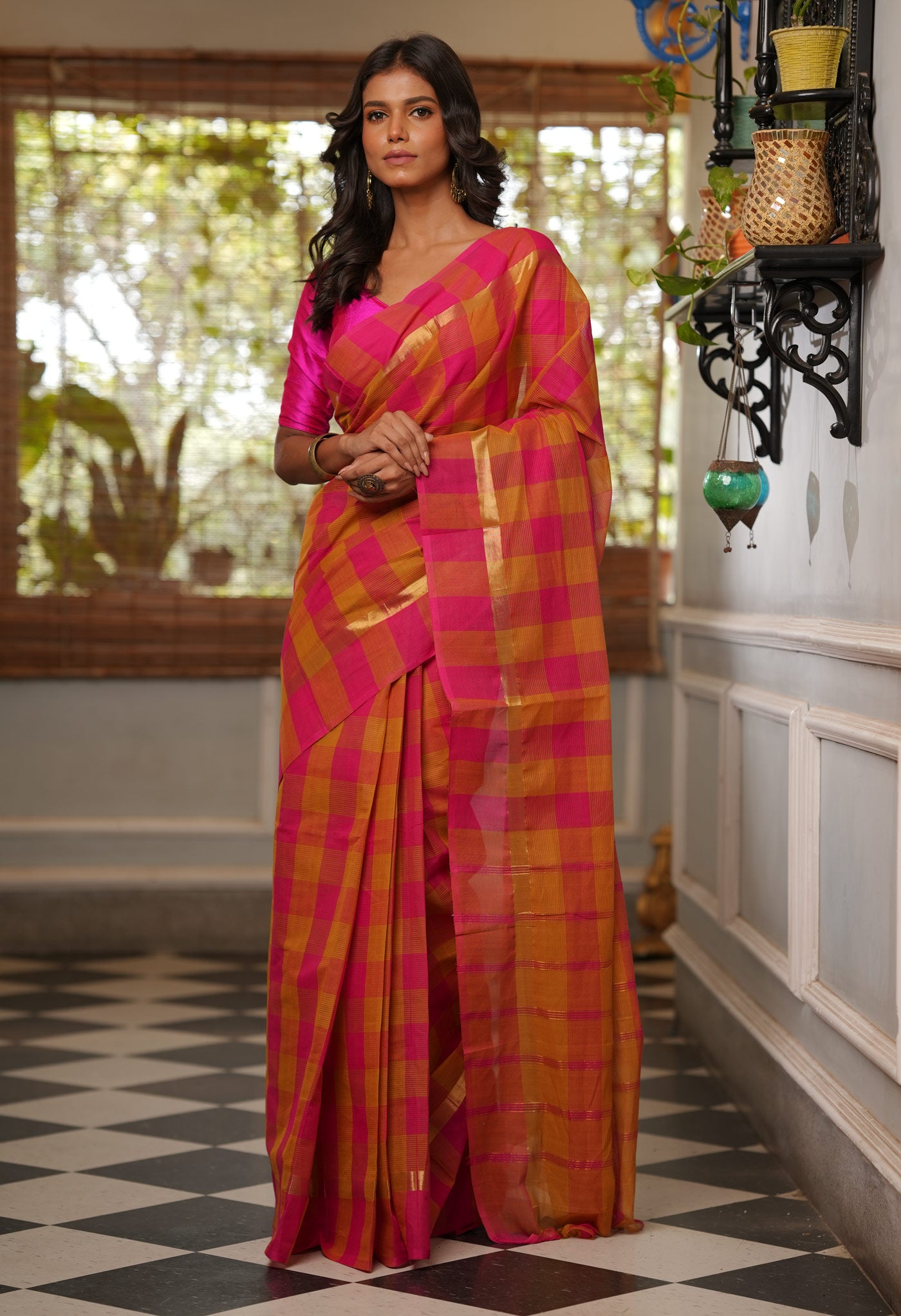 Multi Pure Mangalagiri Cotton Saree