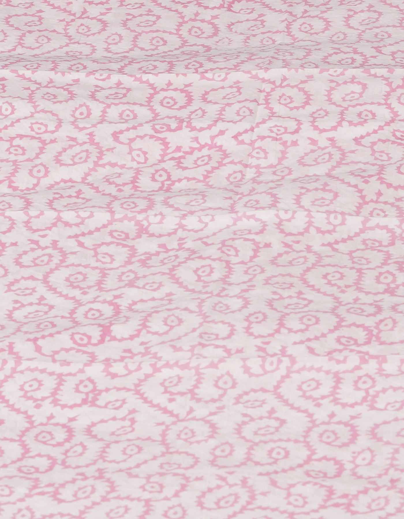 White-Pink Pure Block Printed Superfine Mulmul Cotton Saree-UNM72622