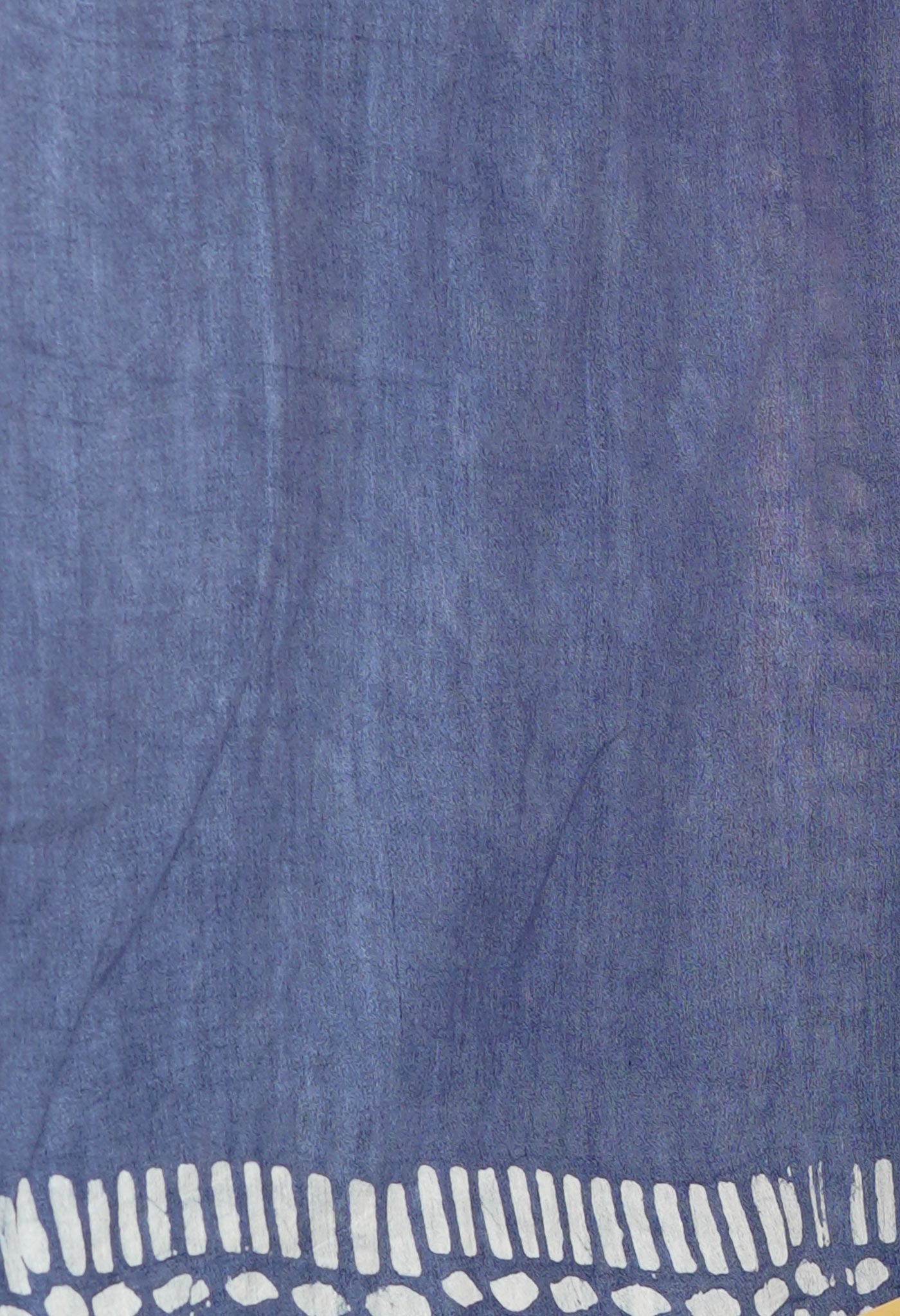 Blue-Orange Pure Batik Printed Chanderi Sico Saree