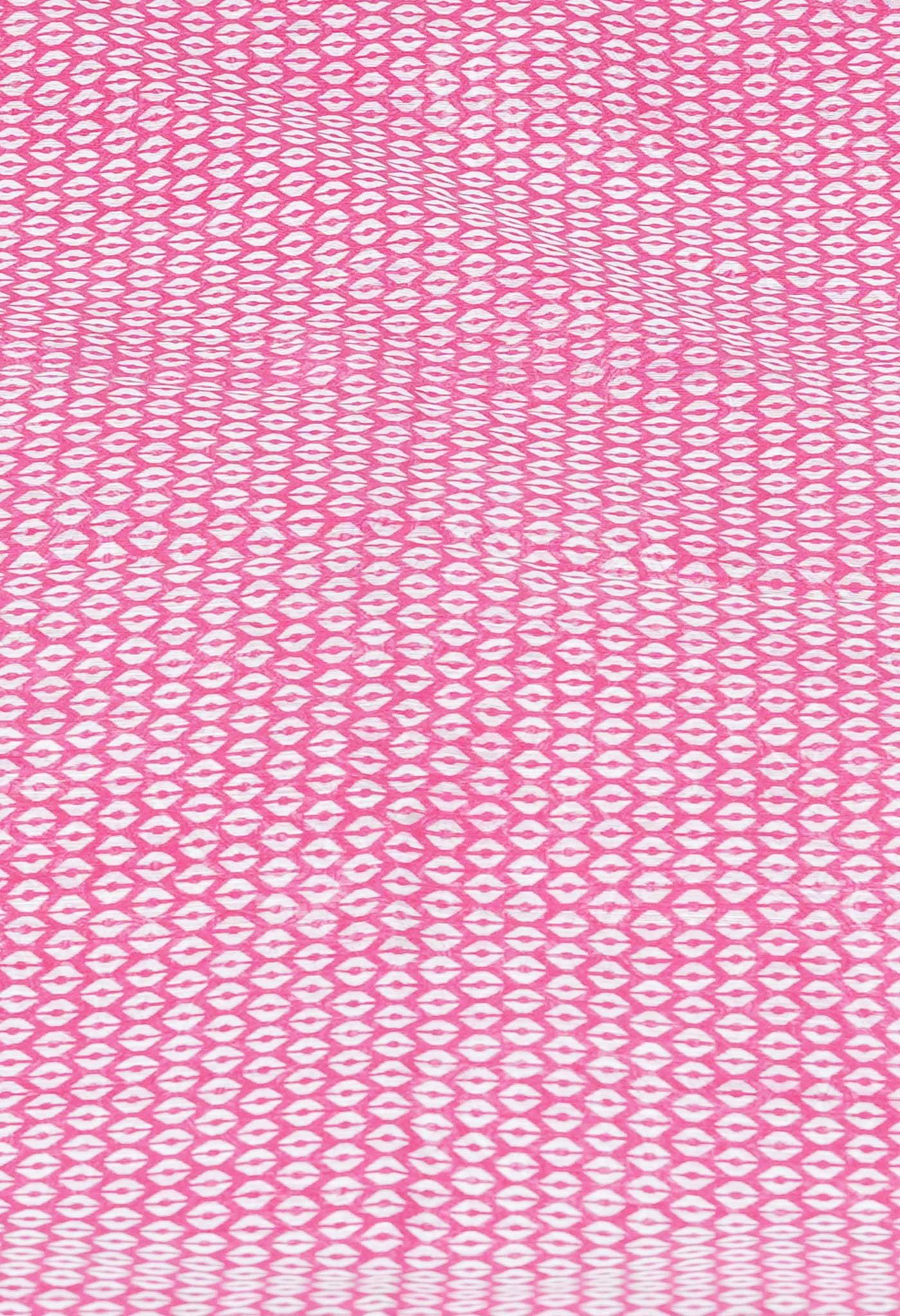 Pink Screen Printed Chanderi Sico Saree