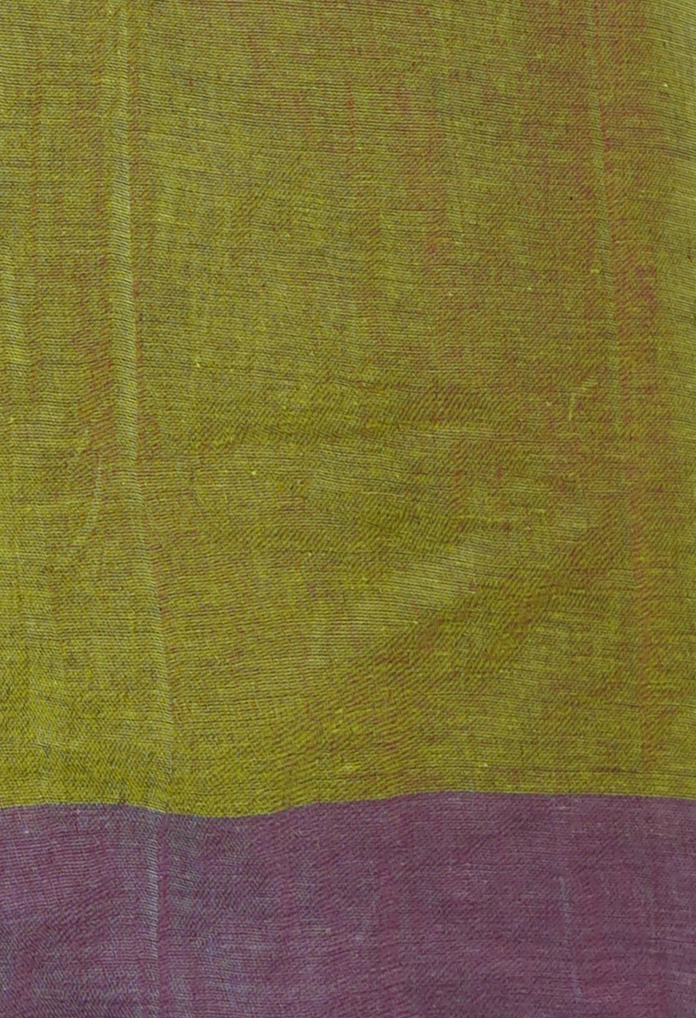 Green-Blue Pure Double Shade Plain Mangalagiri Cotton Saree-UNM73614