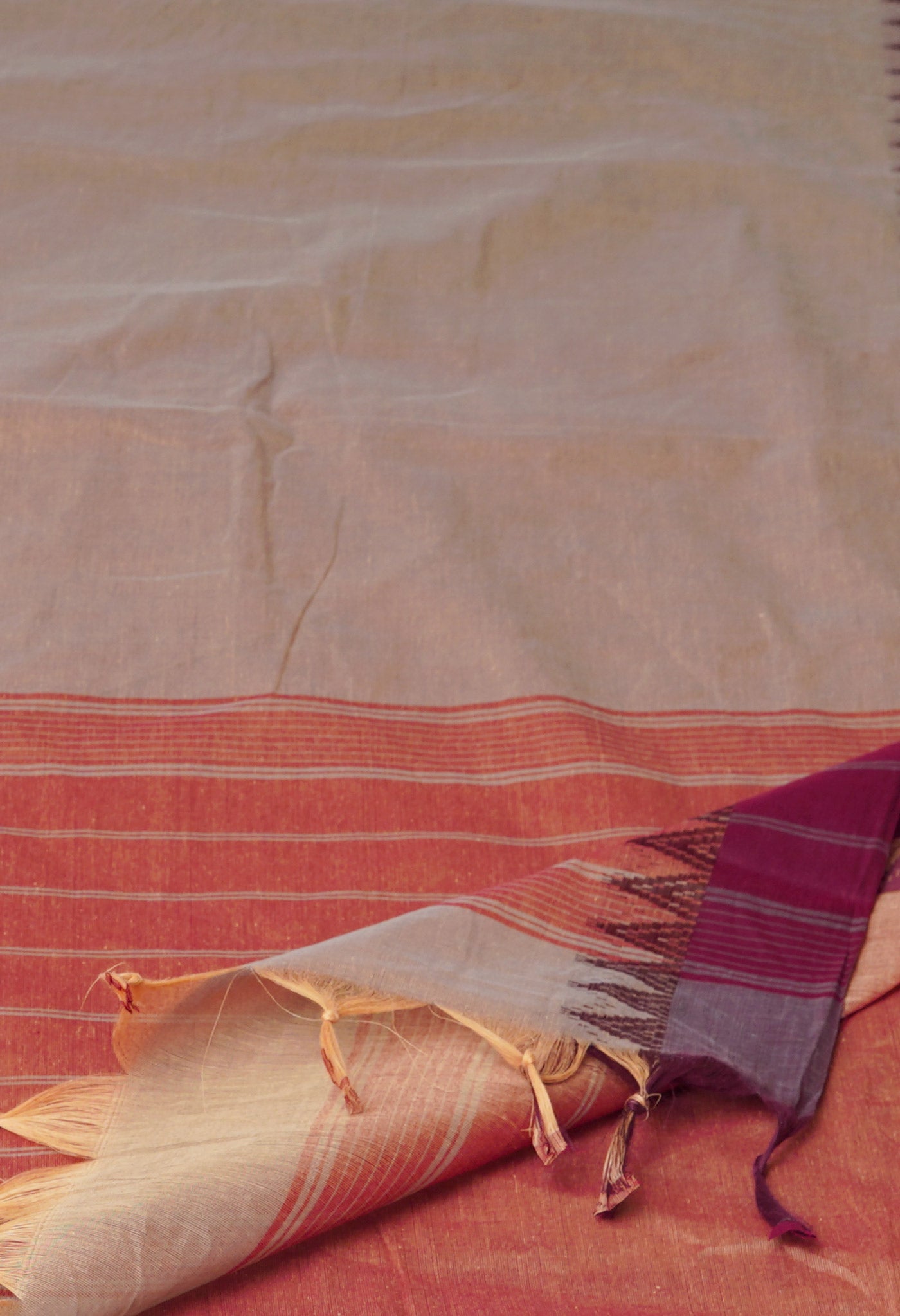 Brown Plain Chettinad Cotton Saree-UNM73625