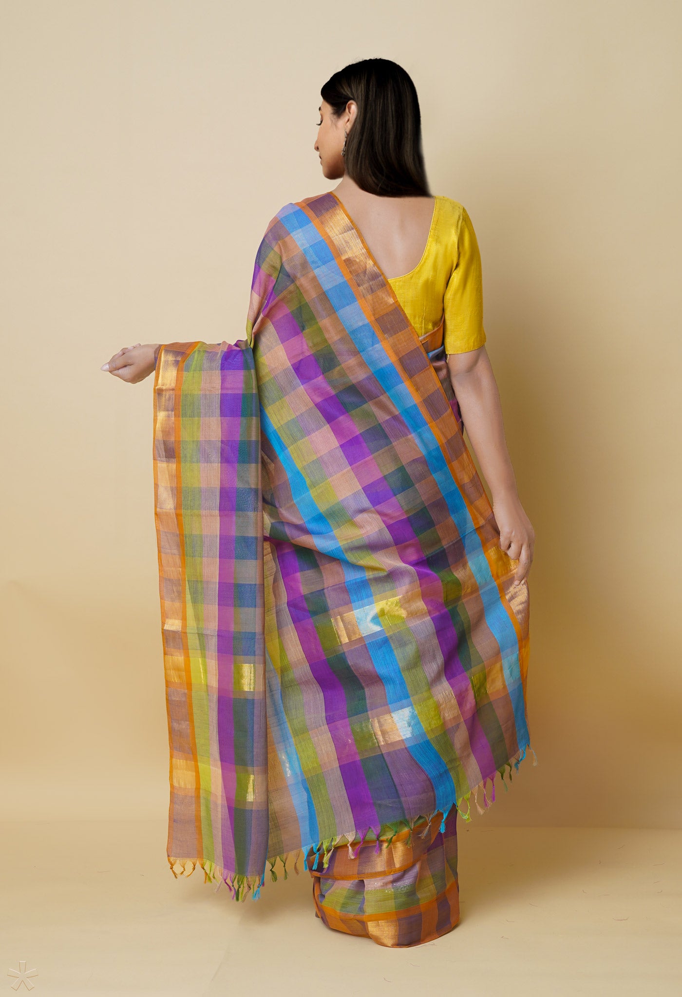 Multi Pure Mercerized Superfine Gadwal Cotton Saree-UNM74076