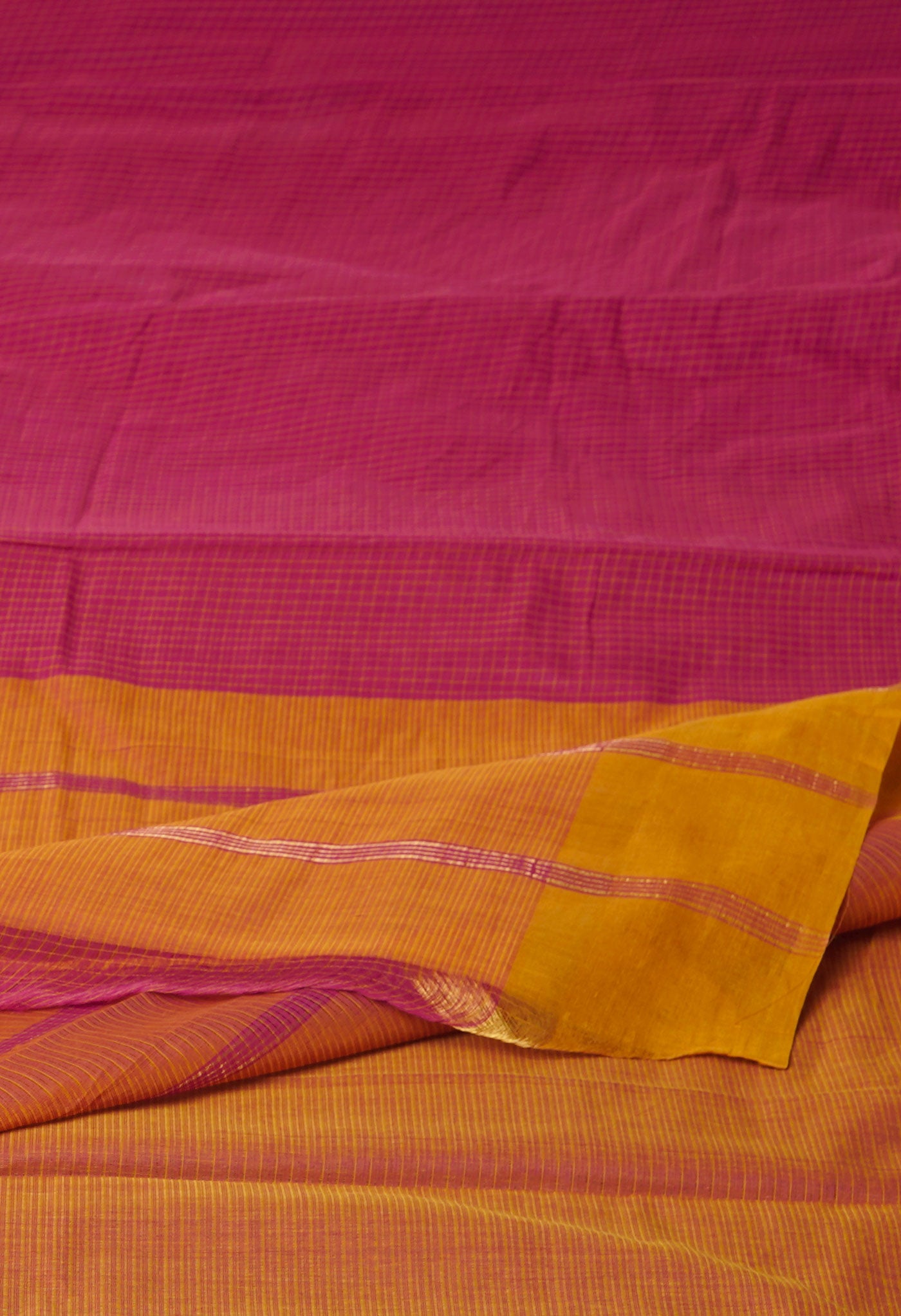 Maroon Pure Mangalgiri With Checks Cotton Saree