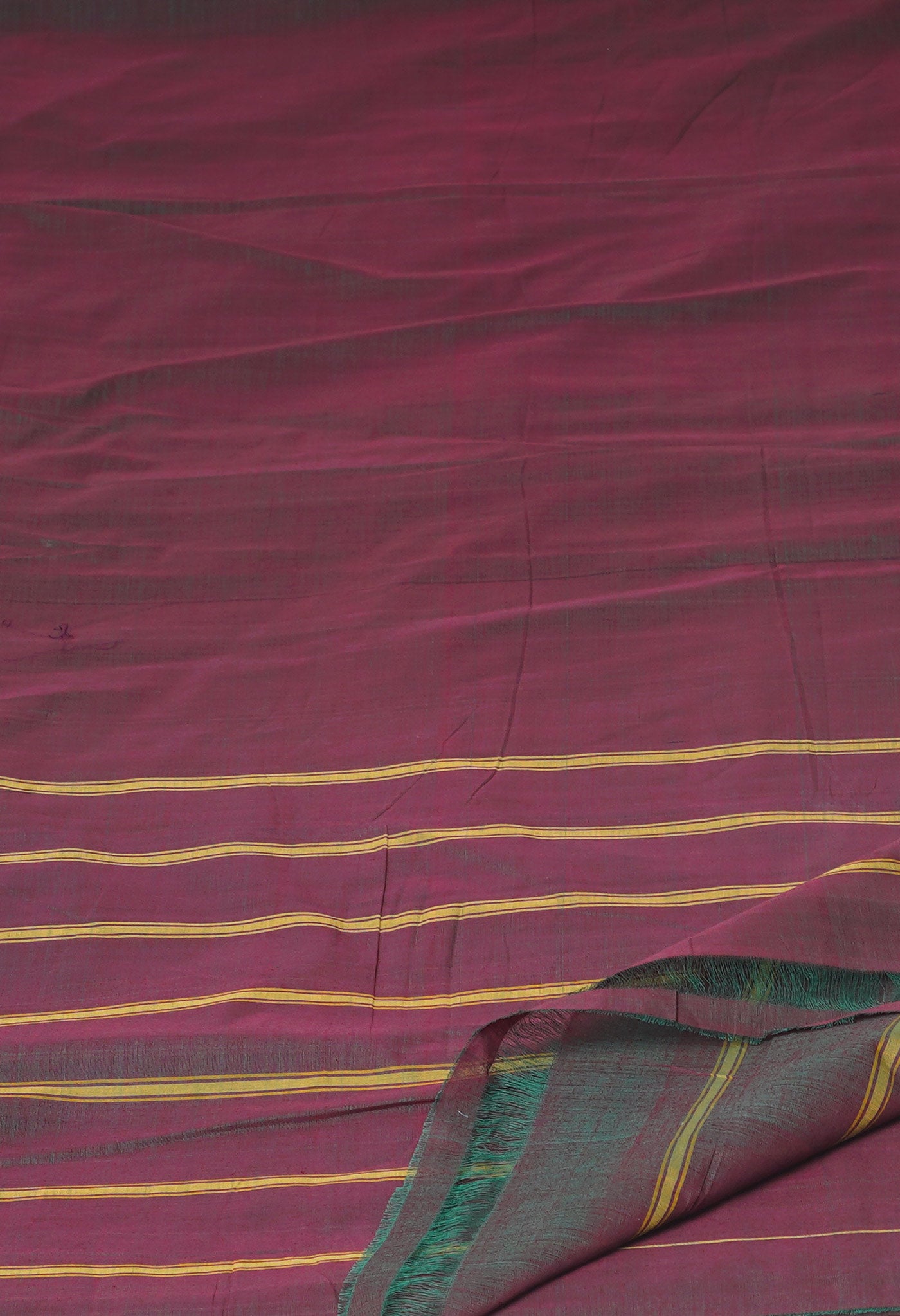 Green -Maroon Pure Andhra Handloom Cotton Saree