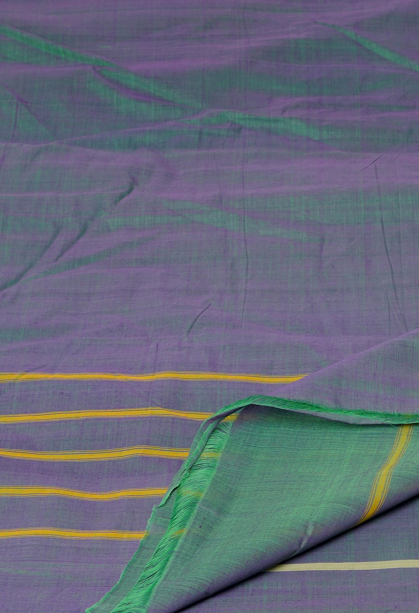 Green-Purple Pure Andhra Handloom Cotton Saree