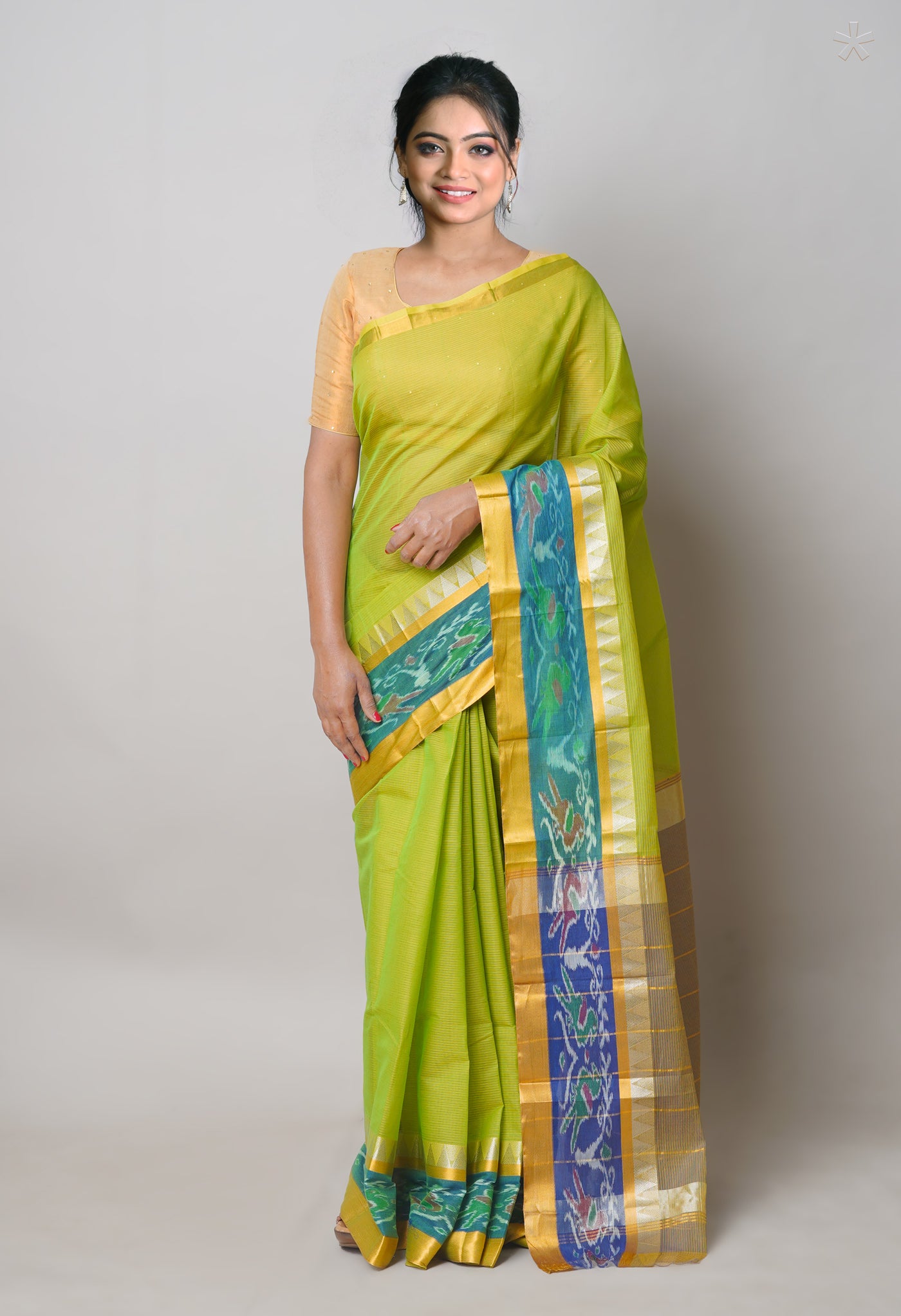 Green Pure Handloom Cotton Saree