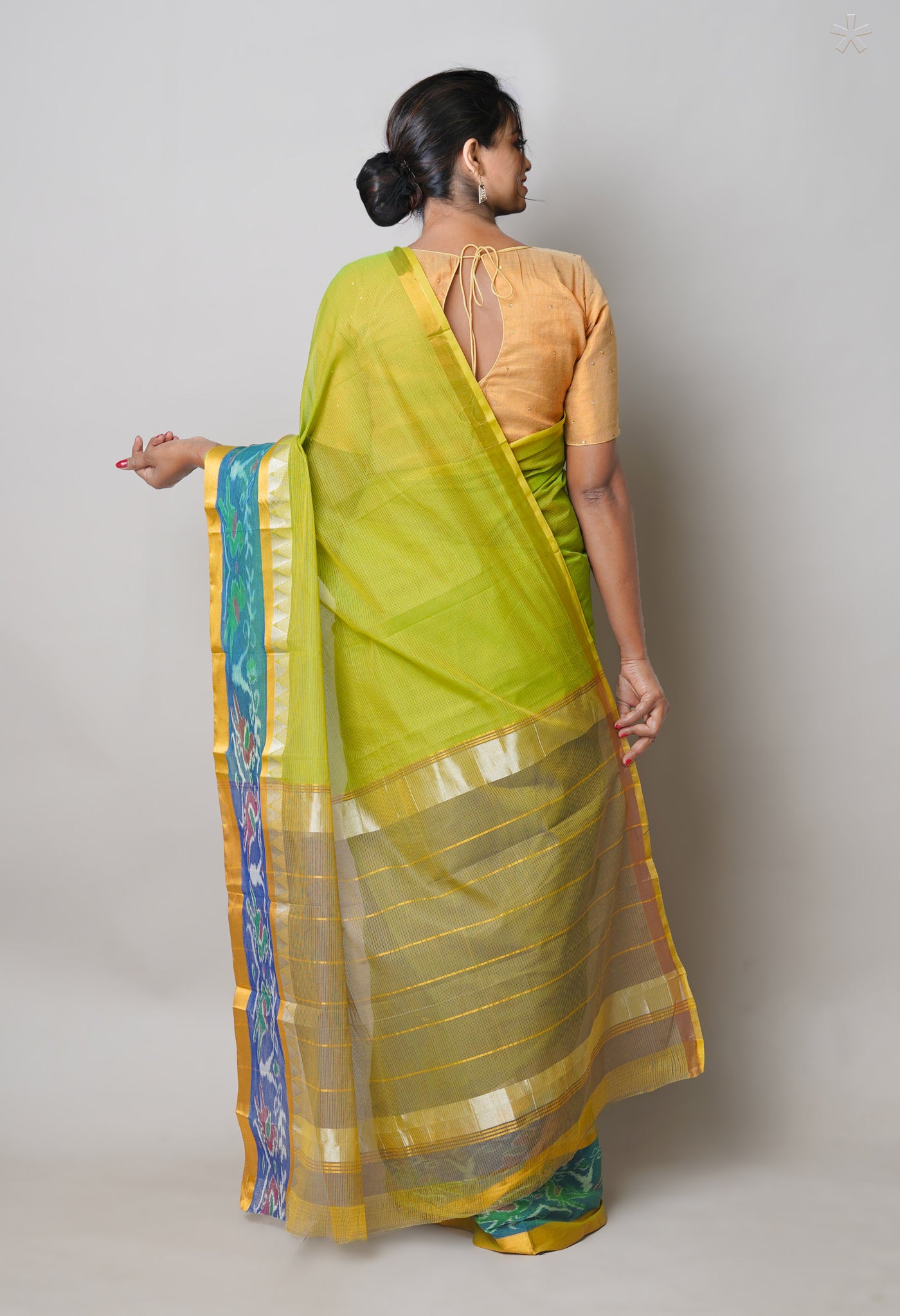 Green Pure Handloom Cotton Saree