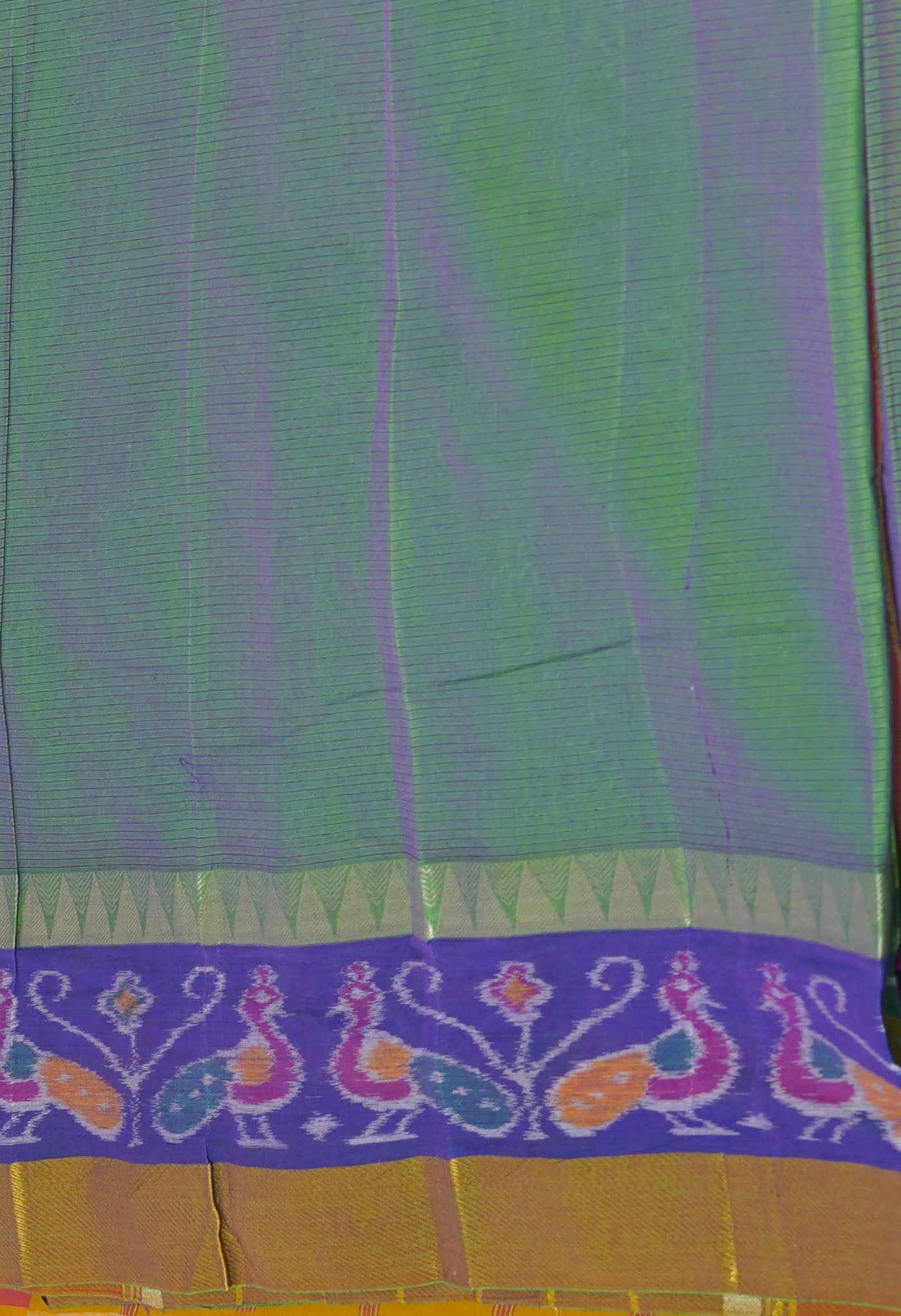Parrot Green Pure Handloom Cotton Saree