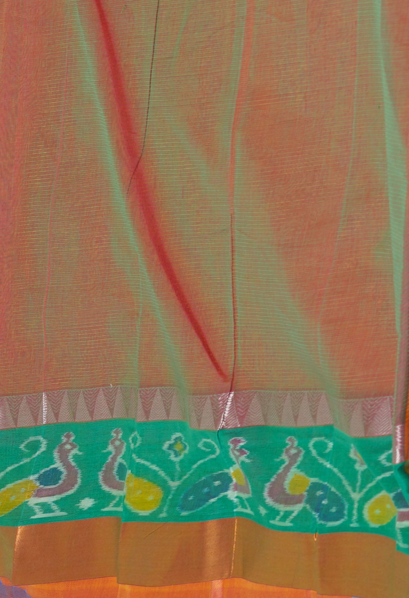 Orange Pure Handloom Cotton Saree