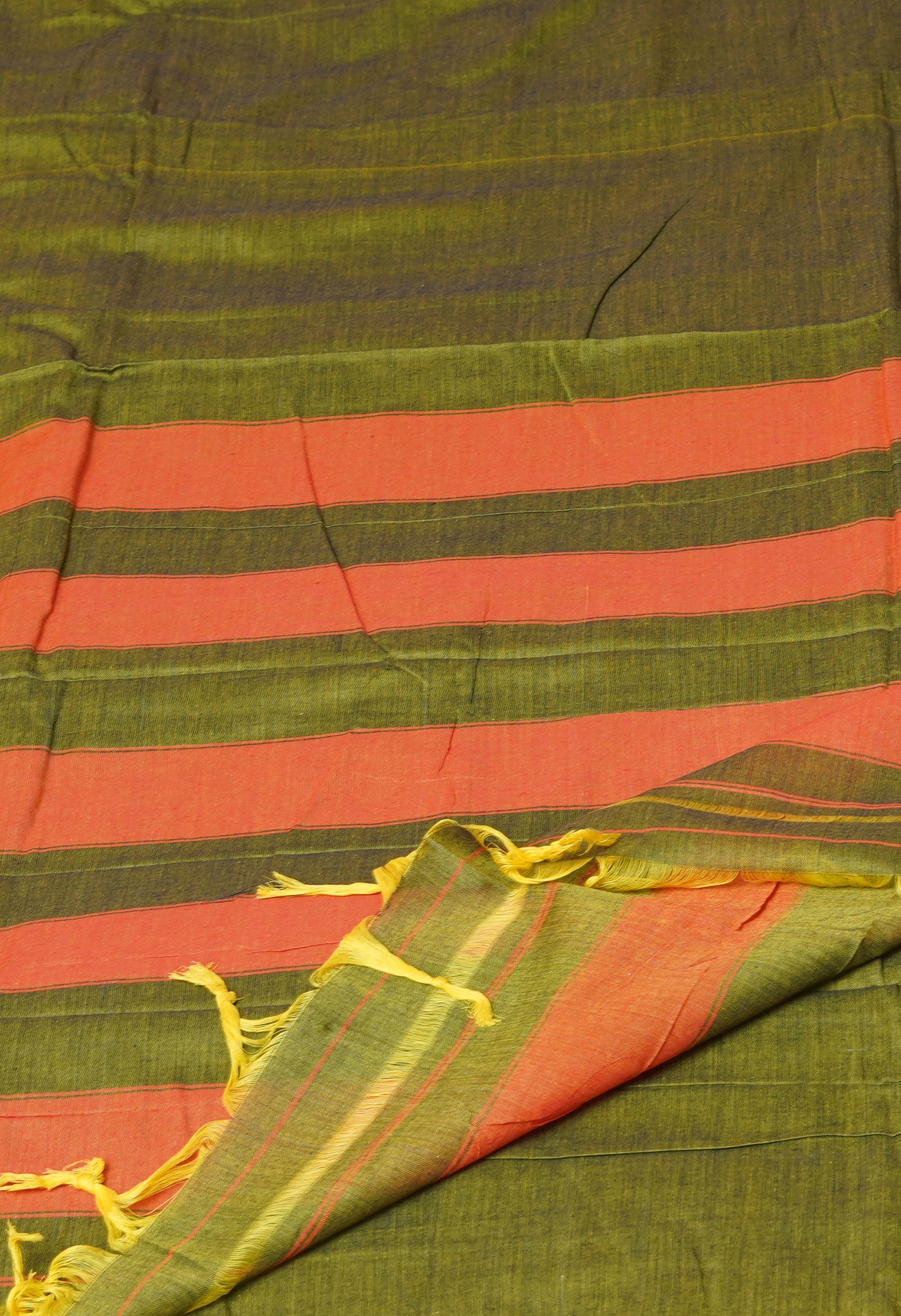 Mehndi Green  Pure Handloom Narayani Cotton Saree