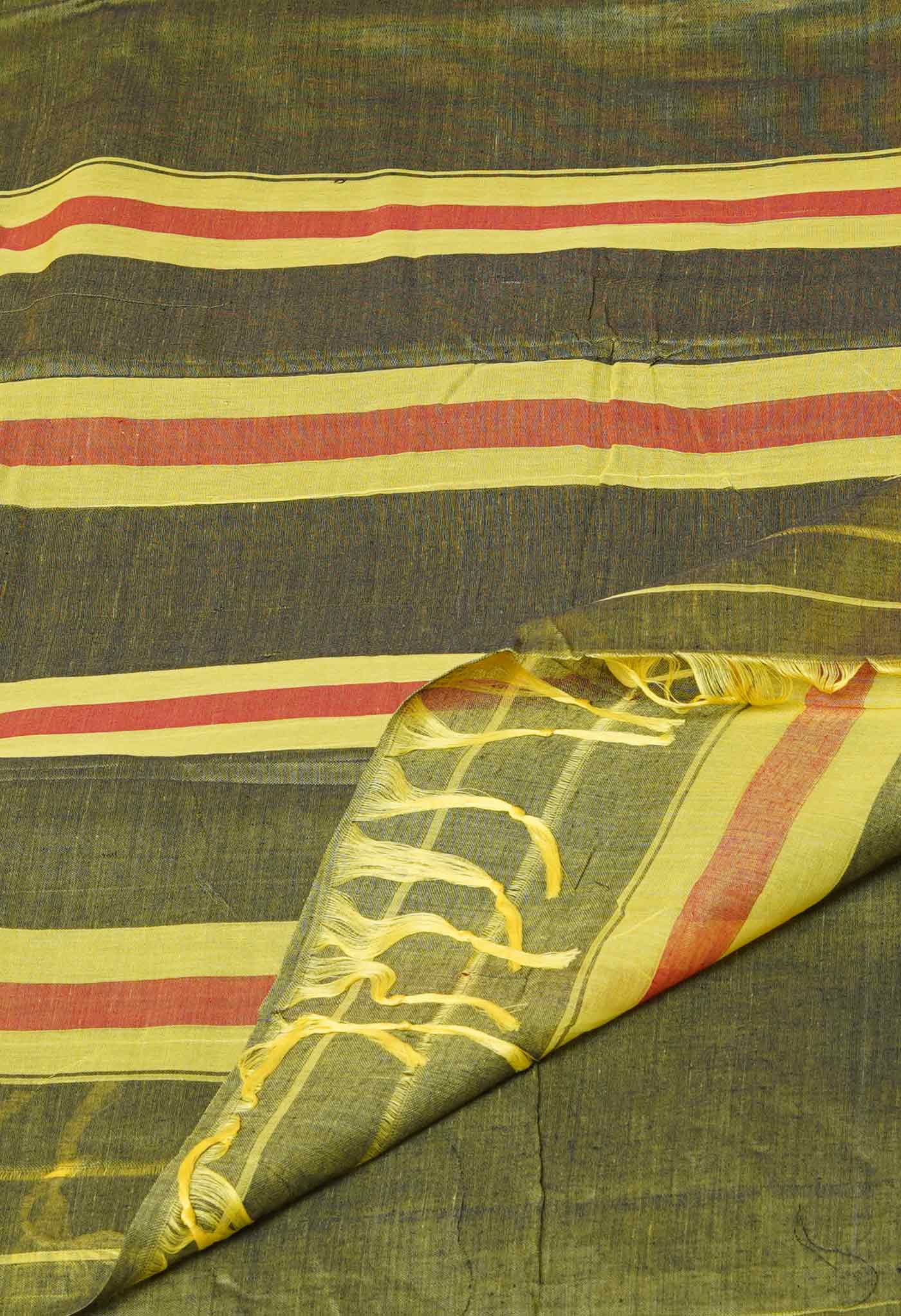 Mehndi Green Pure Handloom Narayani Cotton Saree