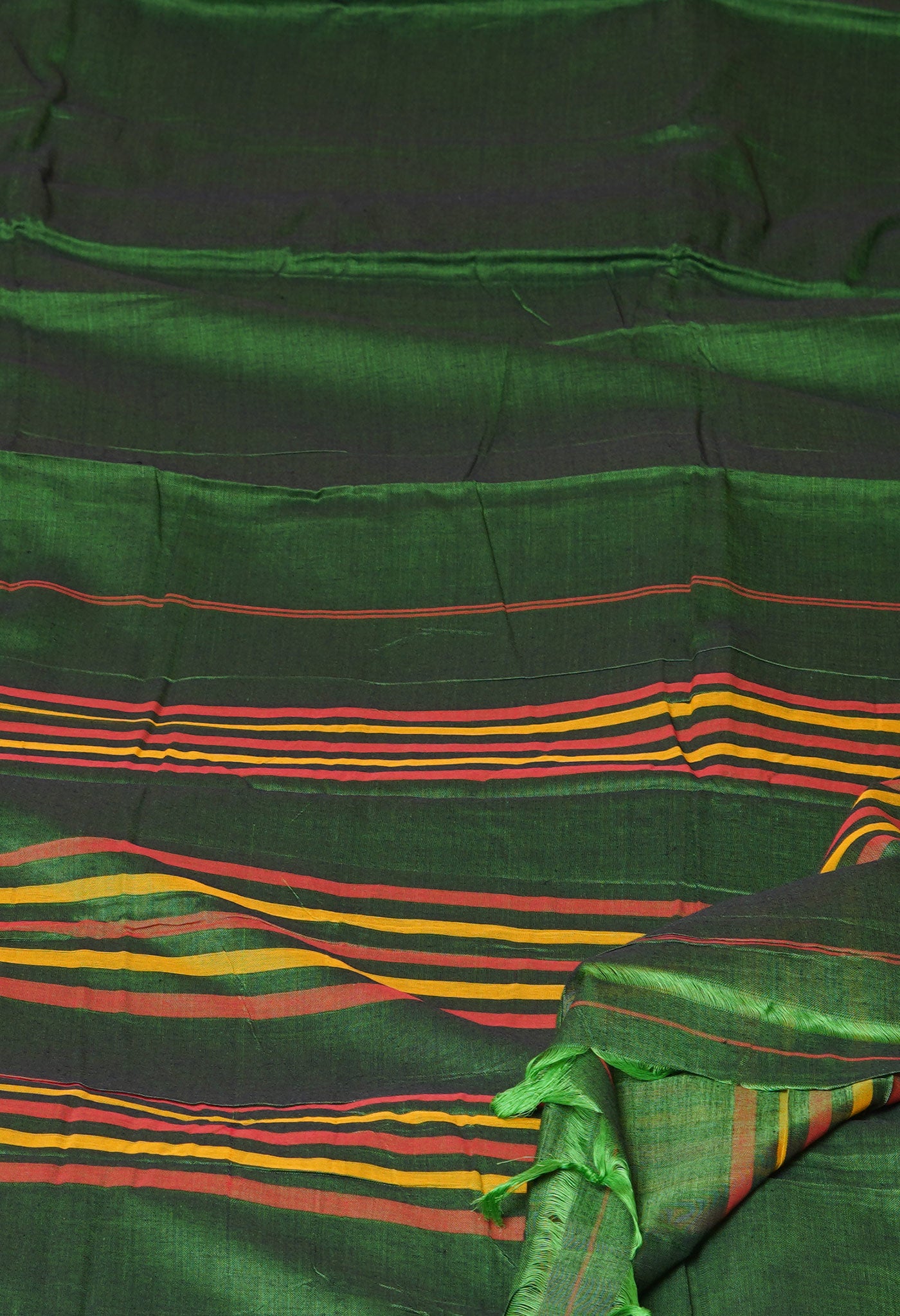 Dark Green Pure Handloom Pavani Narayanpet Cotton Saree