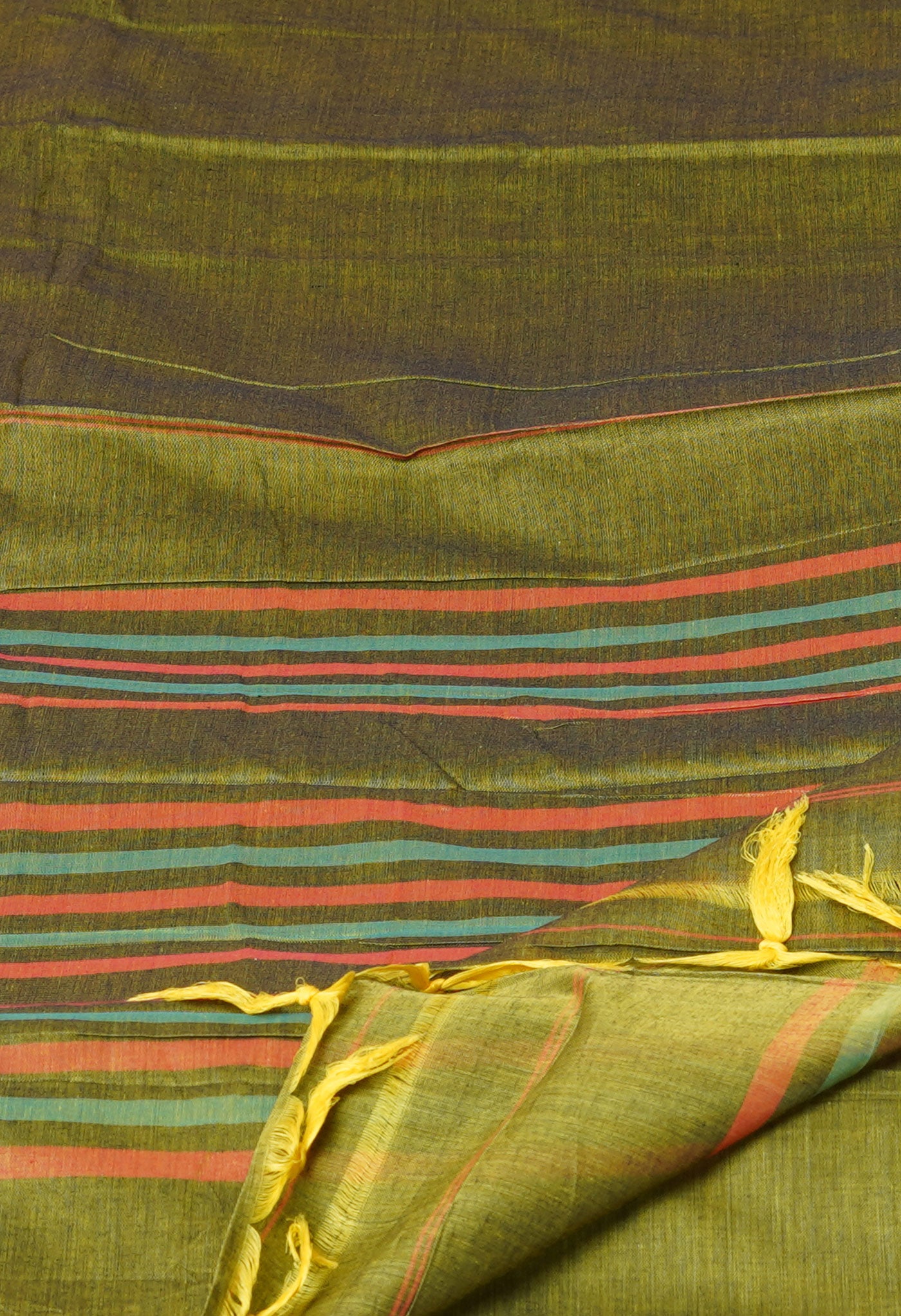 Mehndi Green Pure Handloom Narayani Cotton Saree