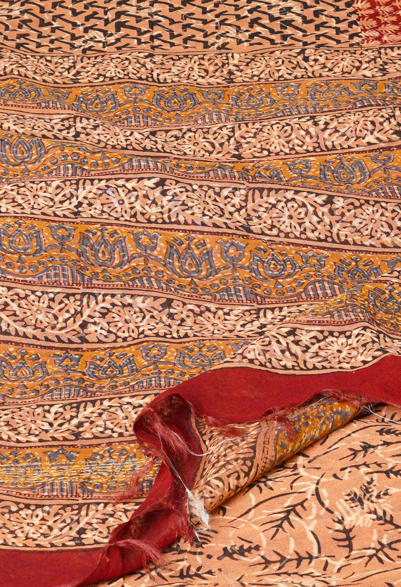 Multi Pure Discharge Bagru Printed Kota Saree