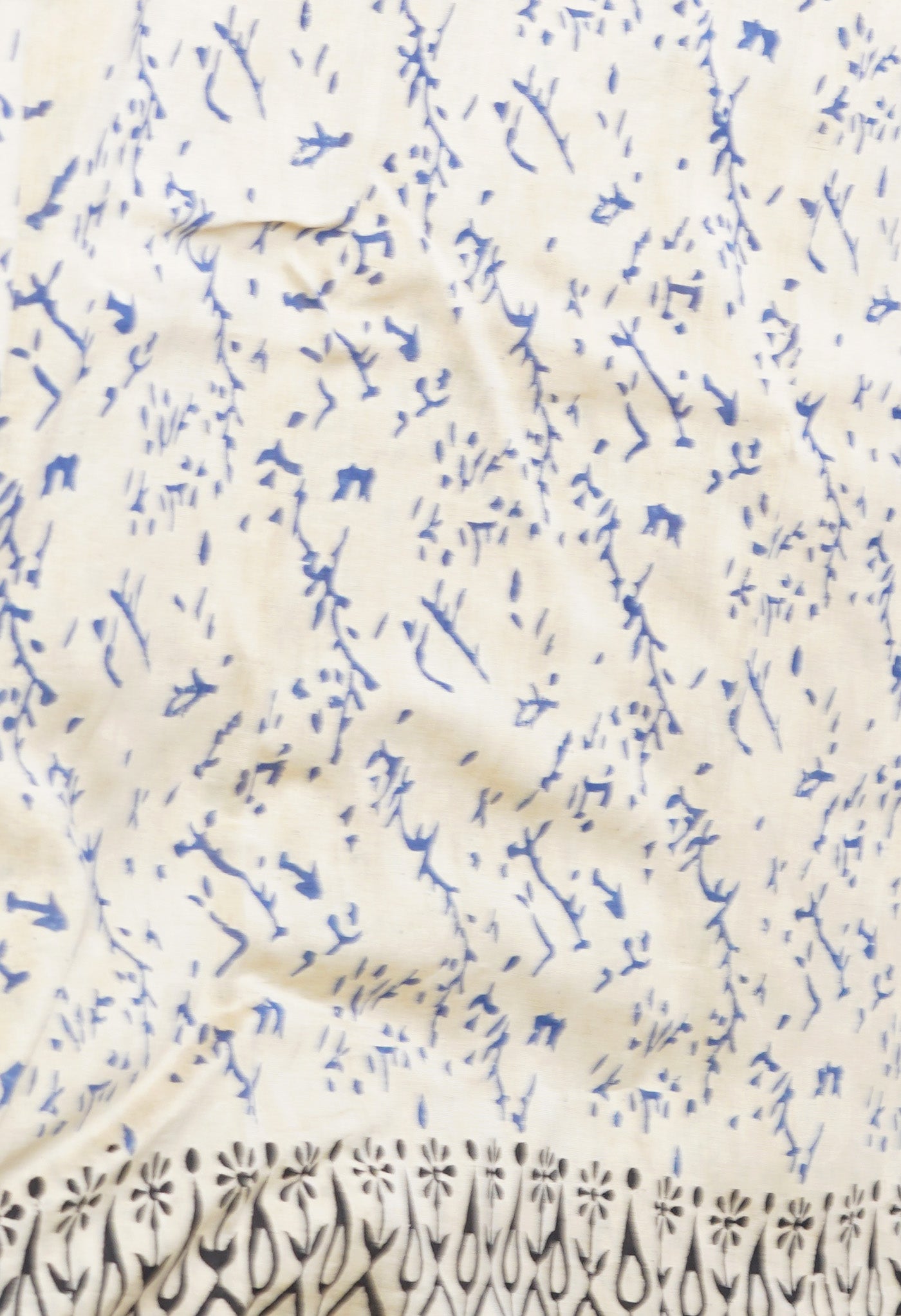 Yellow Pure Bagru Kalamkari Printed Chanderi Sico Saree-UNM77480