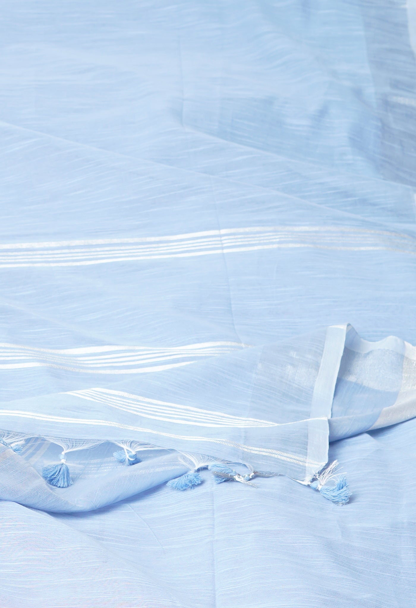Pastel Blue Pure Bengal Sico Saree