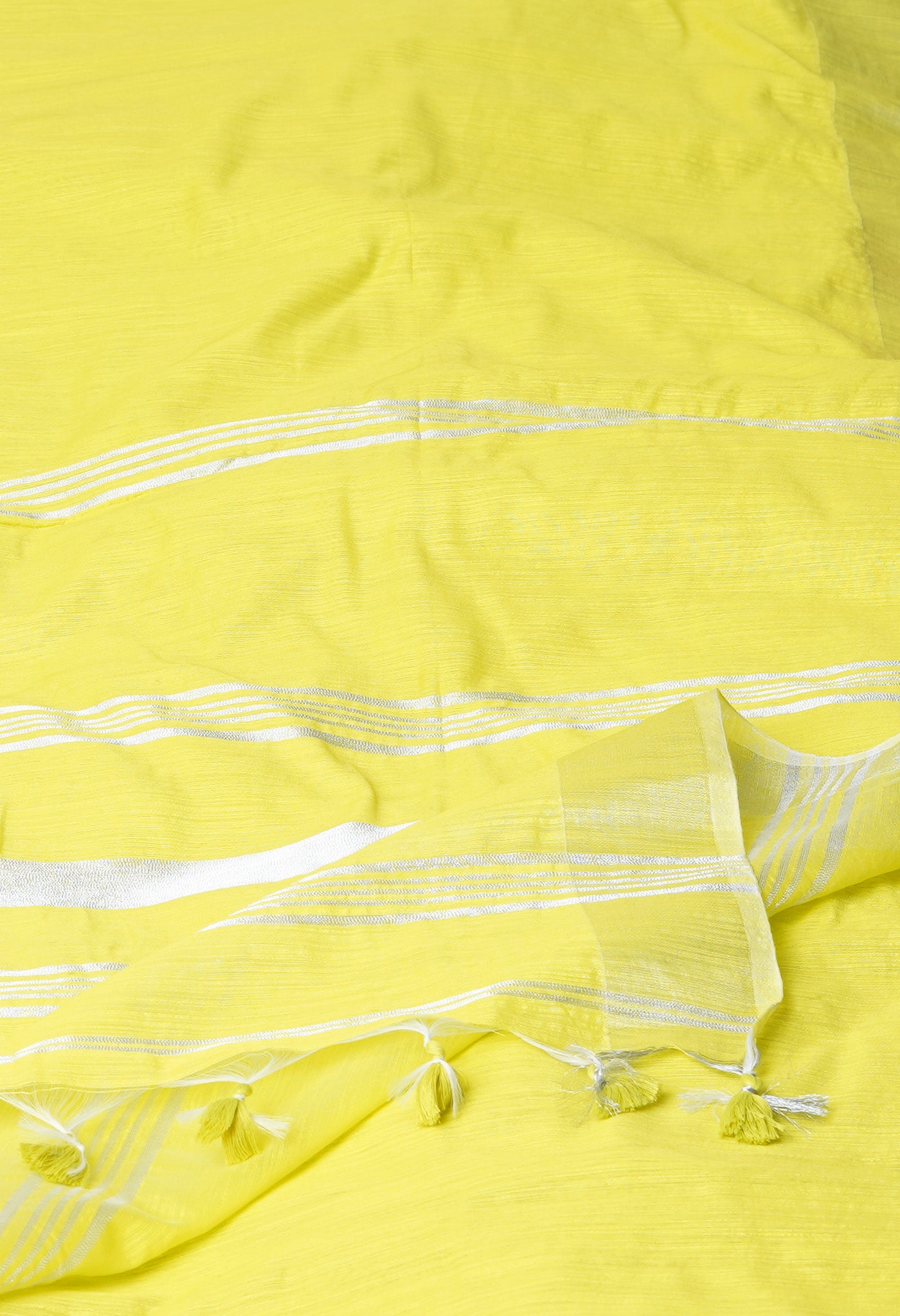 Lemon Yellow Pure  Bengal  Sico Saree