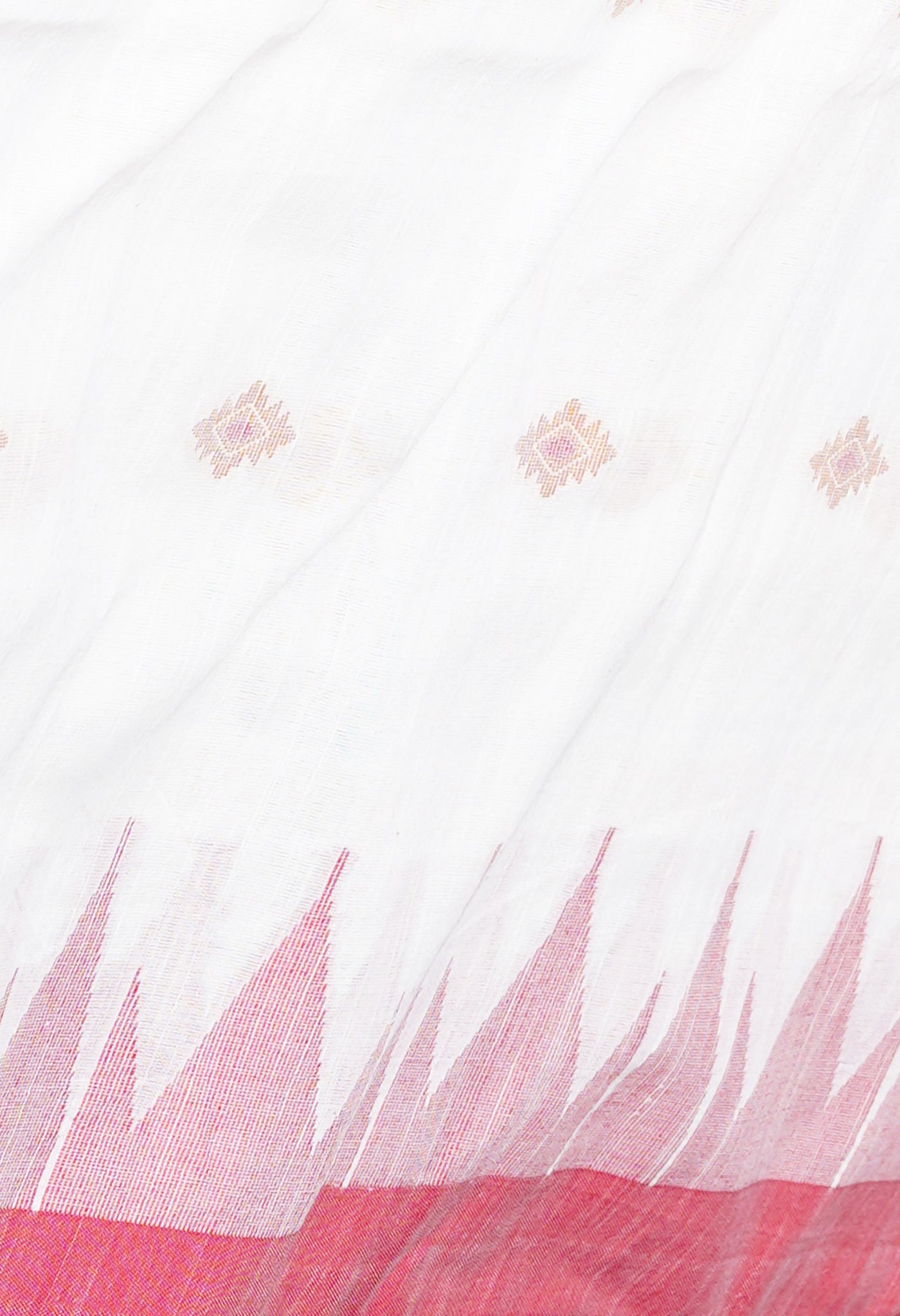 Ivory Pure Handloom Bengal Cotton Linen Saree
